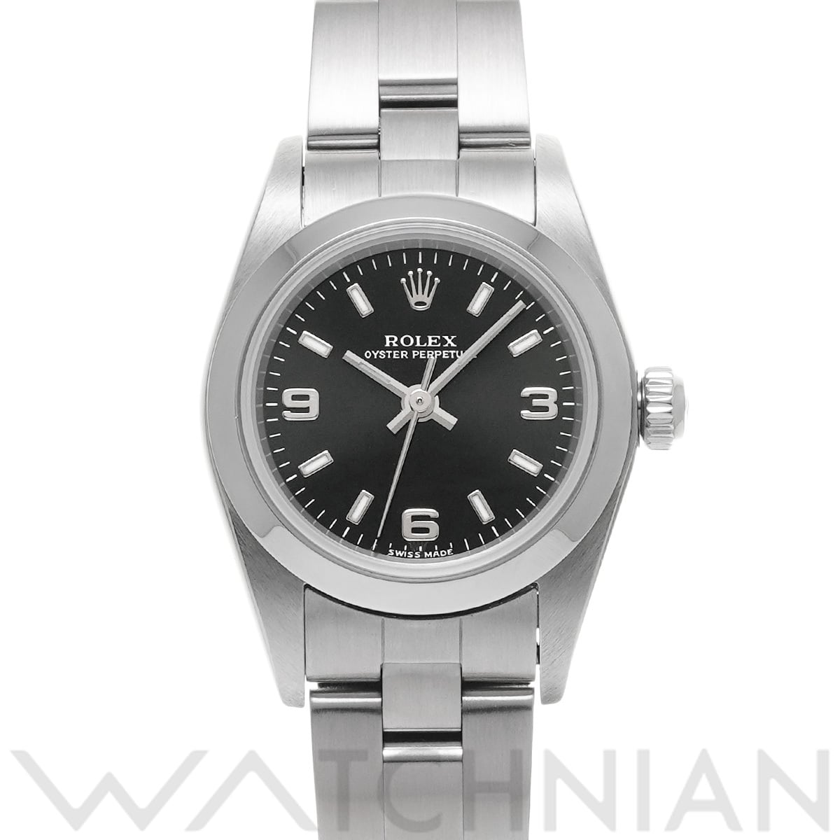 ロレックス オイスターパーペチュアル 76080 ブラック レディース 時計 【中古】【wristwatch】