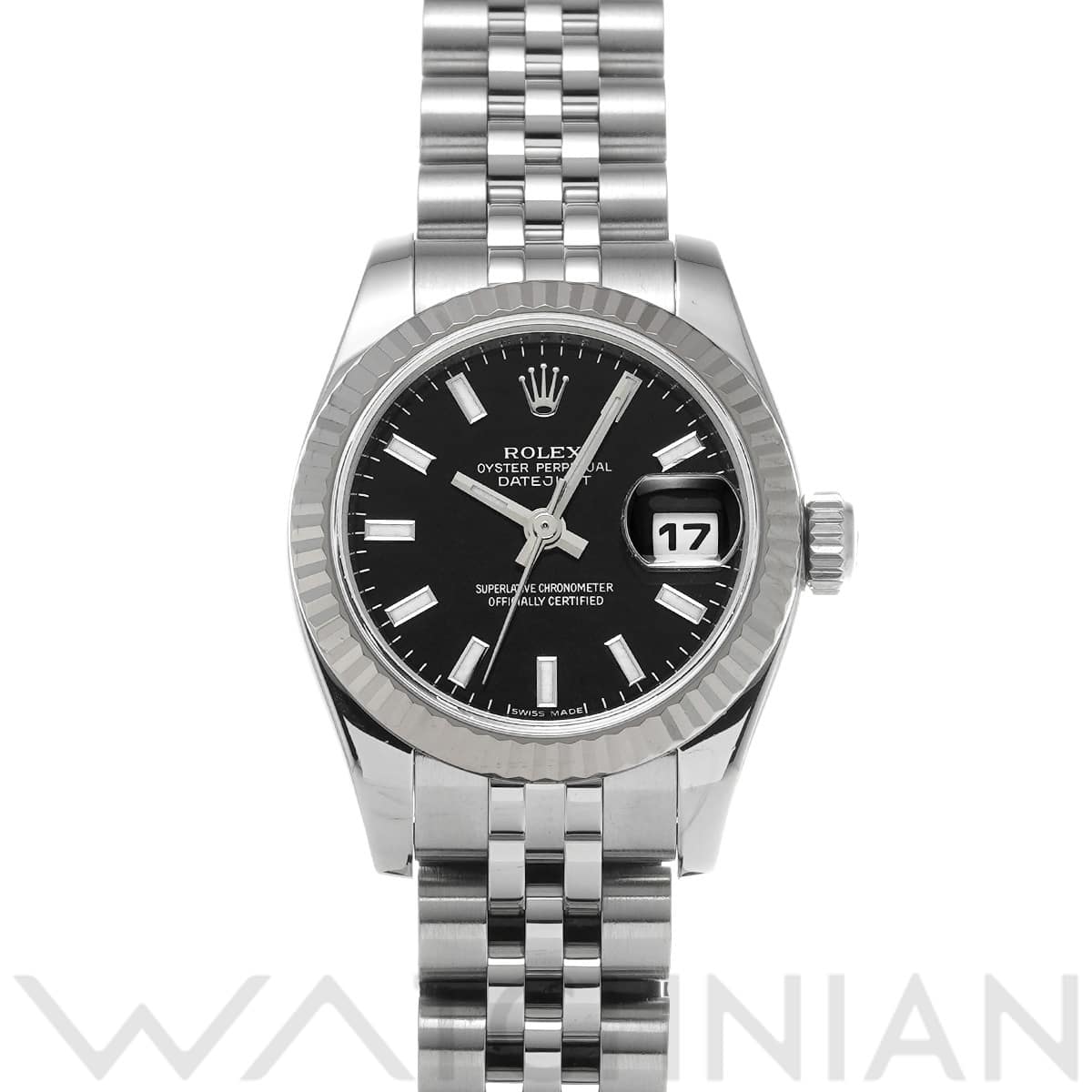 ロレックス レディ デイトジャスト 26 179174 ブラック レディース 時計 【中古】【wristwatch】