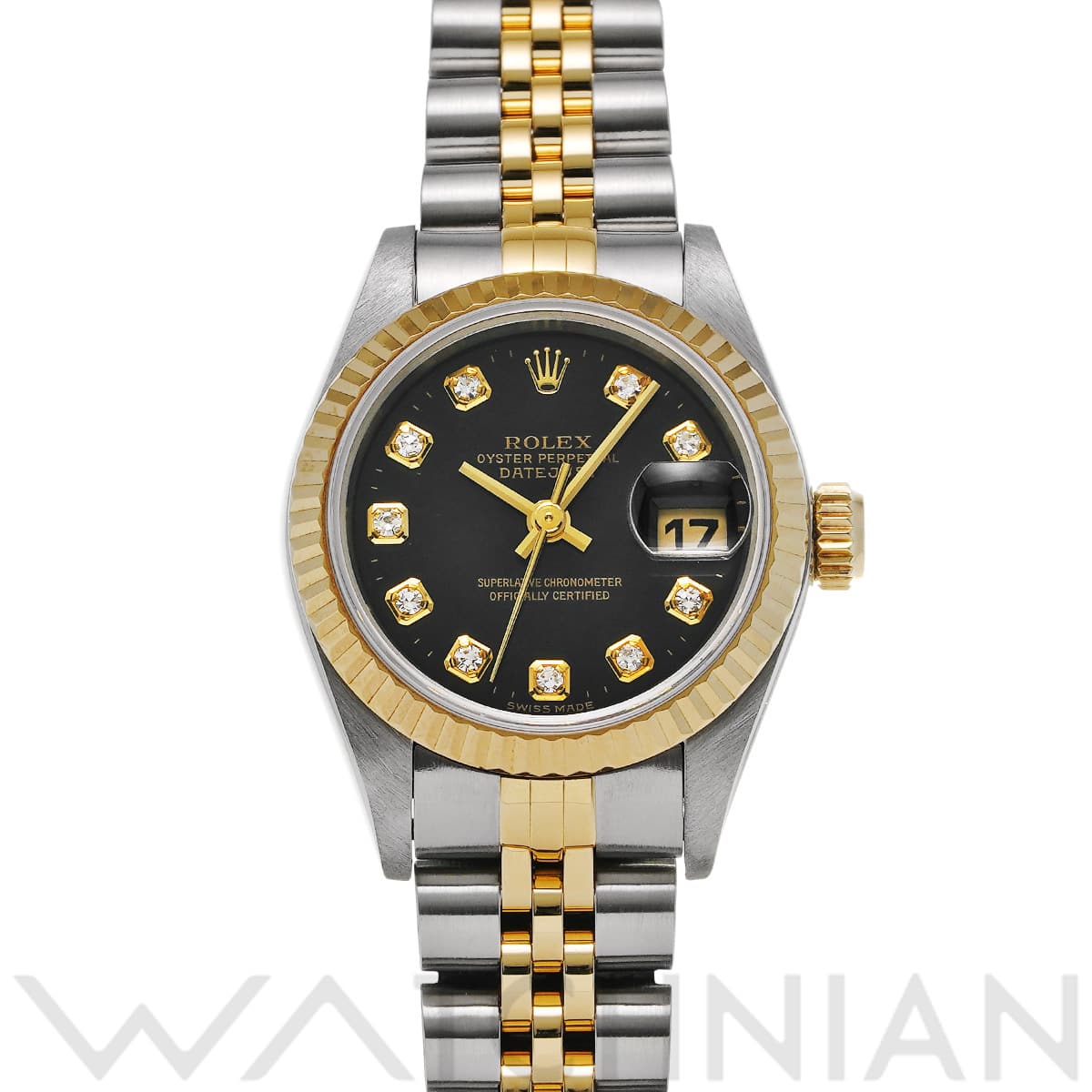 ロレックス デイトジャスト 69173G ブラック/ダイヤモンド レディース 時計 【中古】【wristwatch】