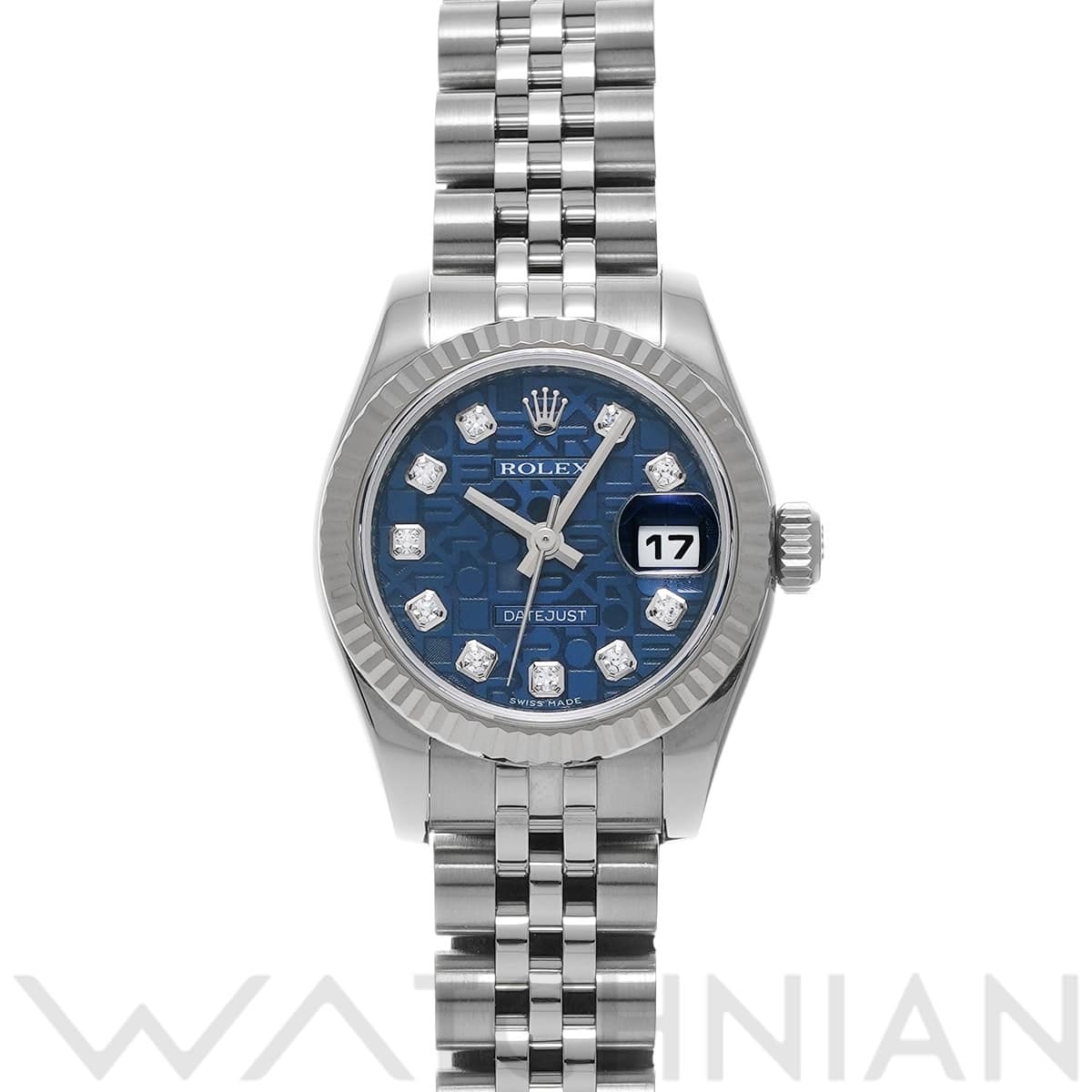 ロレックス デイトジャスト 179174G ブルーコンピュータ/ダイヤモンド レディース 時計 【中古】【wristwatch】