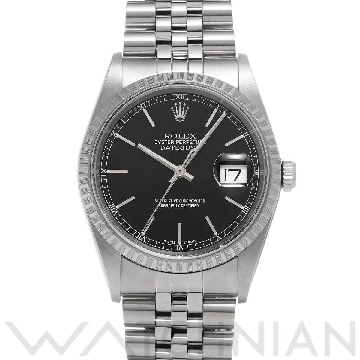 ロレックス デイトジャスト 16220 ブラック メンズ 時計 【中古】【wristwatch】