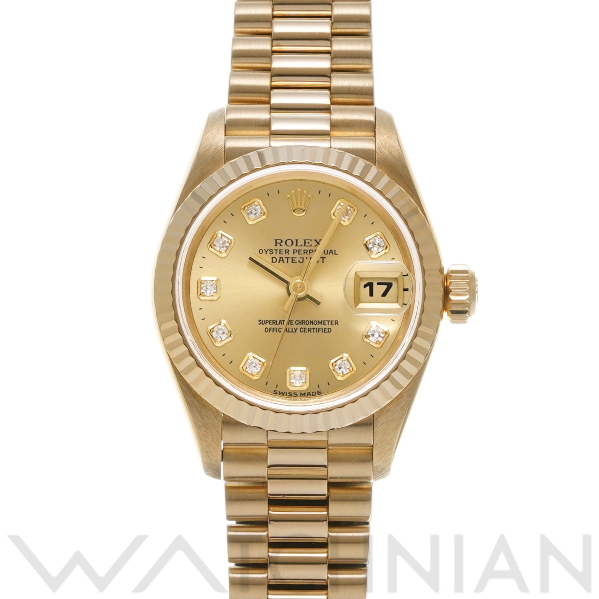 ロレックス デイトジャスト 69178G シャンパン/ダイヤモンド レディース 時計 【中古】【wristwatch】