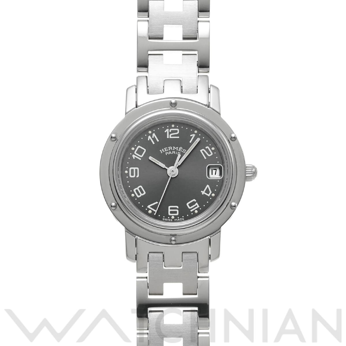 エルメス クリッパー CL4.210 グレー レディース 時計 【中古】【wristwatch】