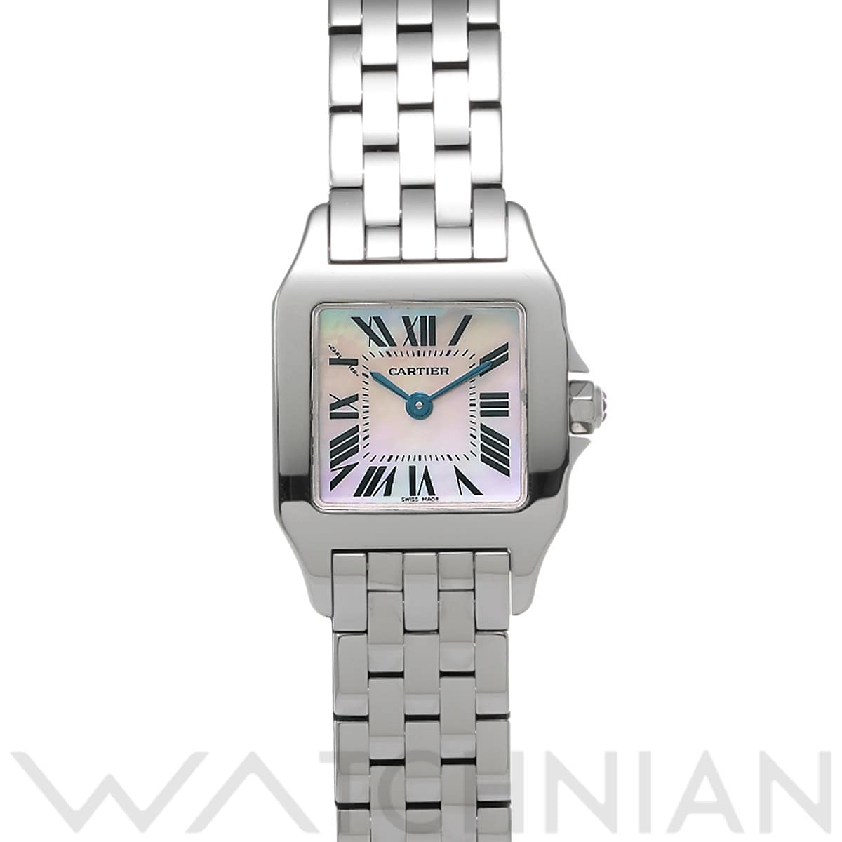 カルティエ サントス ドゥモワゼル SM W25075Z5 ピンクシェル レディース 時計 【中古】【wristwatch】