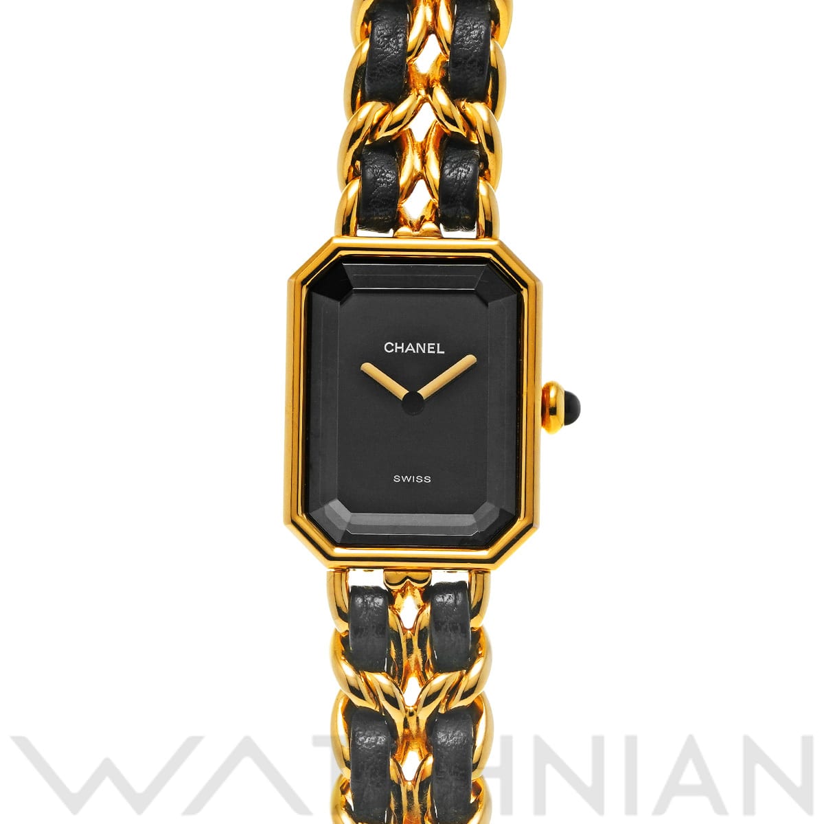 シャネル プルミエール L H0001 ブラック レディース 時計 【中古】【wristwatch】