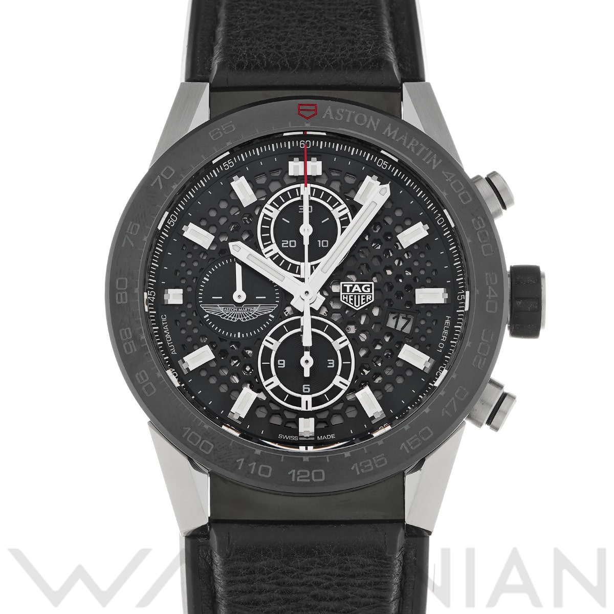 タグ ホイヤー カレラ キャリバー ホイヤー01 クロノグラフ アストンマーティン CAR2A1AB.FT6163 ブラック メンズ 時計 【中古】【wristwatch】