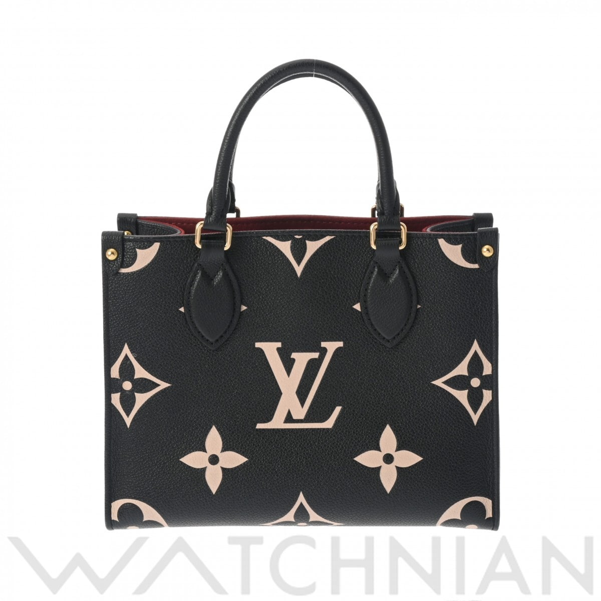 ルイ ヴィトン モノグラムアンプラント オンザゴー PM バイカラー 2WAY ブラック/ベージュ M45659 レザー レディース バッグ 【中古】【bag】