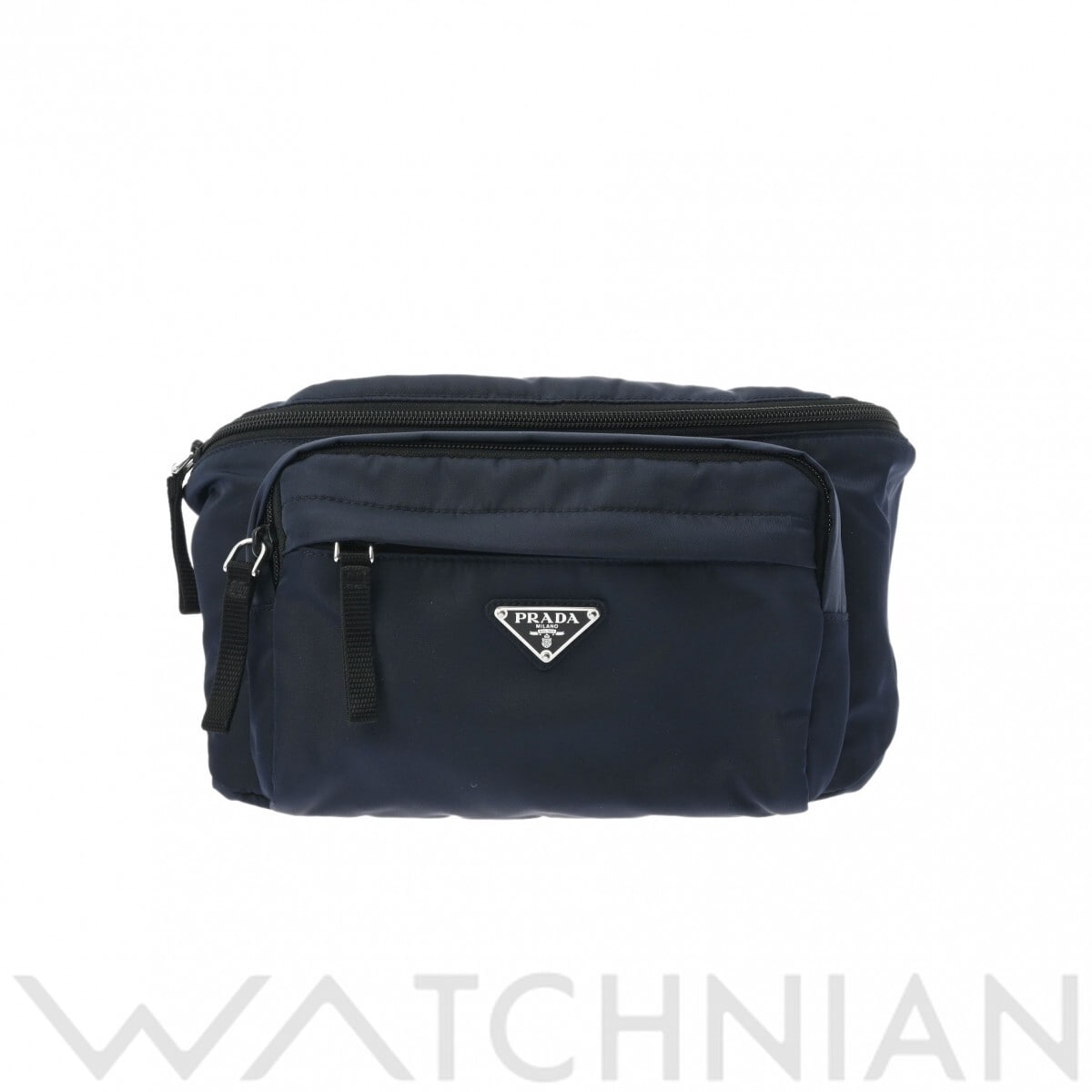 プラダ ネイビー/シルバー金具 ナイロン ユニセックス バッグ 【中古】【bag】