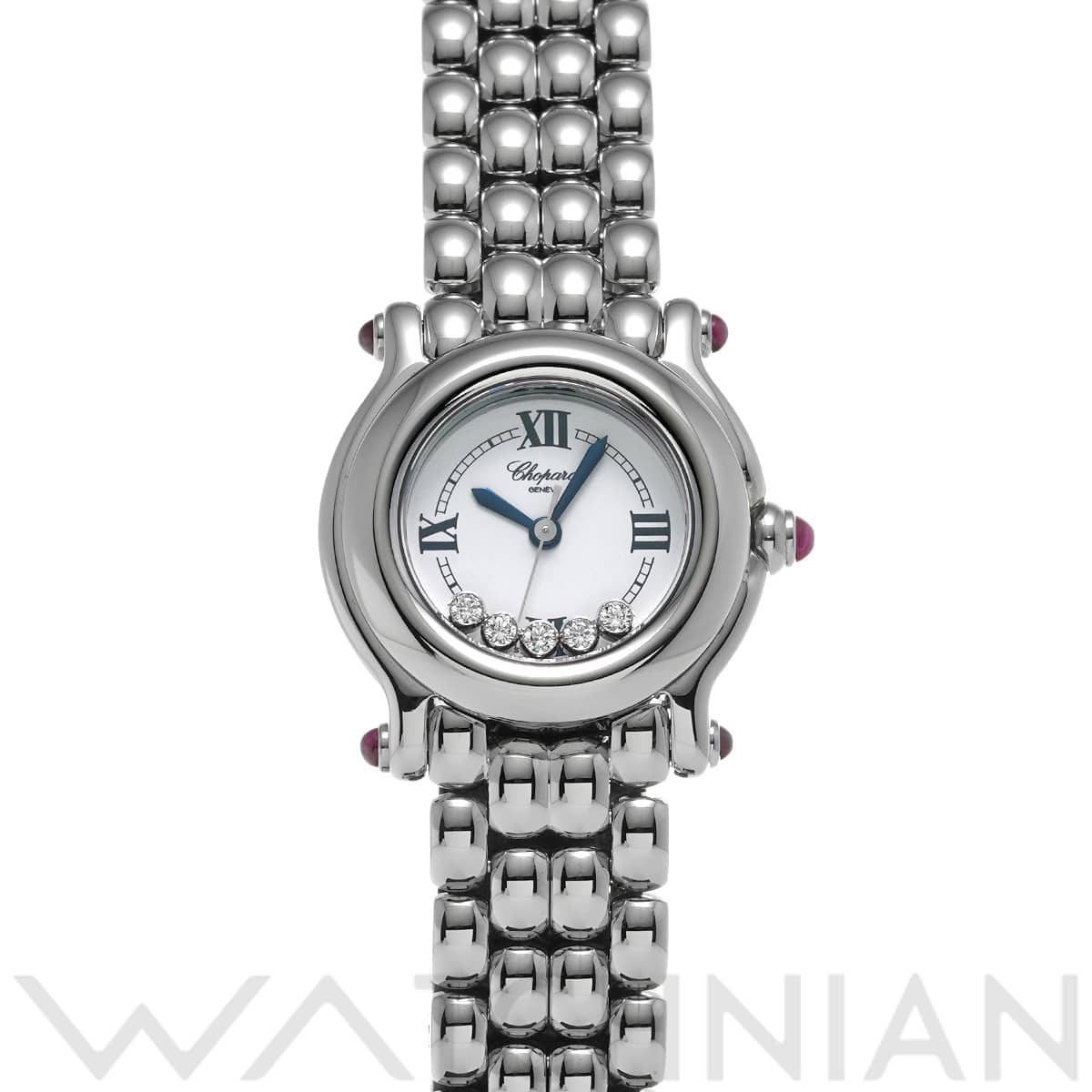 ショパール ハッピースポーツ 27/8250-21 ホワイト/ダイヤモンド レディース 時計 【中古】【wristwatch】