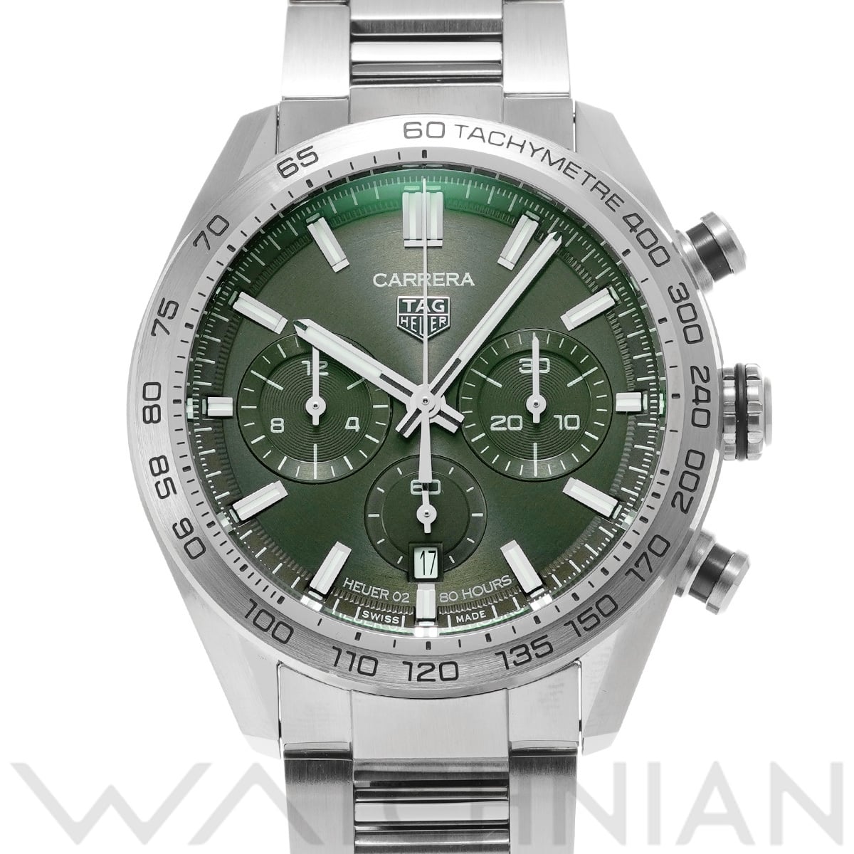タグ ホイヤー カレラ キャリバーホイヤー02 スポーツ クロノグラフ CBN2A10.BA0643 グリーン メンズ 時計 【中古】【wristwatch】