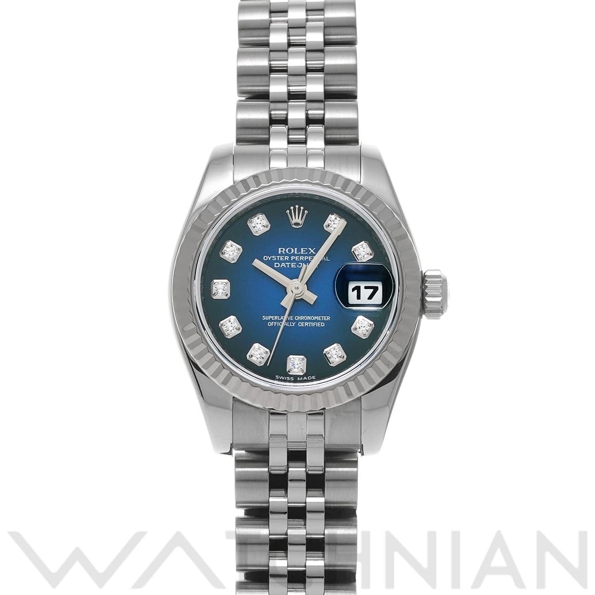 ロレックス レディ デイトジャスト 26 179174G ブルー・グラデーション/ダイヤモンド レディース 時計 【中古】【wristwatch】