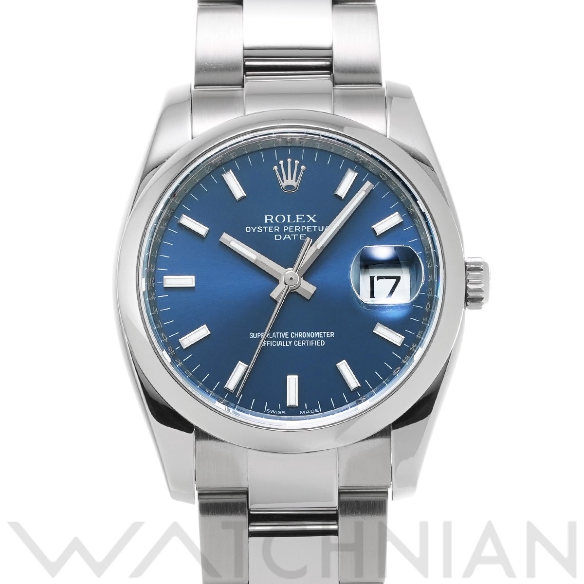 ロレックス オイスターパーペチュアル デイト 34 115200 ブルー メンズ 時計 【中古】【wristwatch】