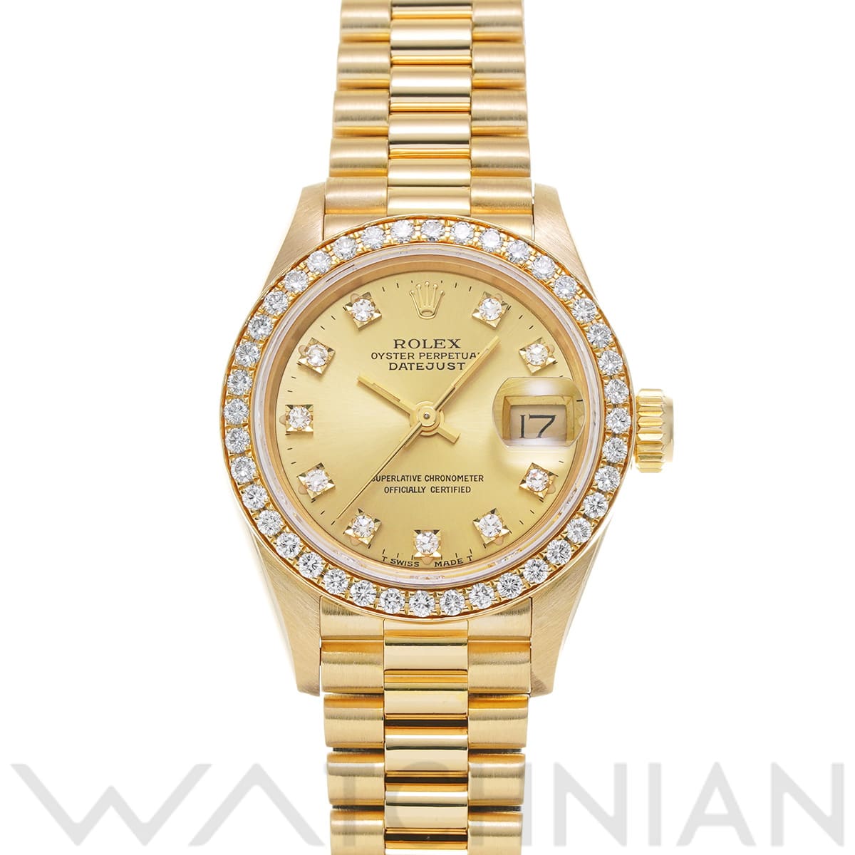 ロレックス デイトジャスト 69138G シャンパン/ダイヤモンド レディース 時計 【中古】【wristwatch】