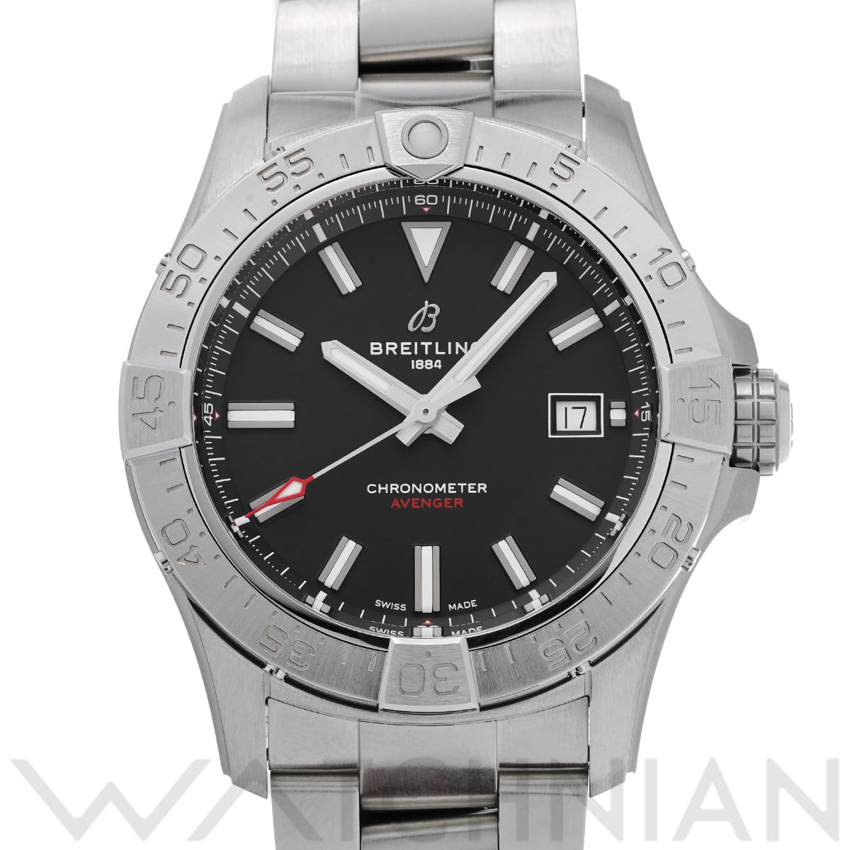 ブライトリング アベンジャー オートマチック 42 A17328101B1A1 ブラック メンズ 時計 【中古】【wristwatch】