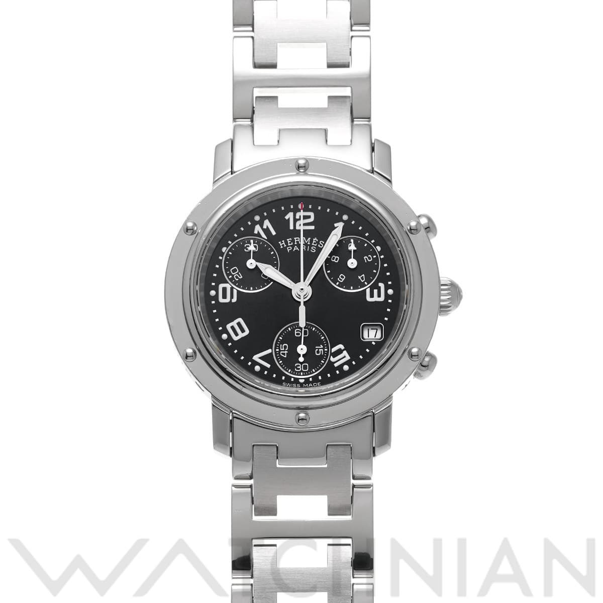 エルメス クリッパー クロノグラフ CL1.310 ブラック レディース 時計 【中古】【wristwatch】