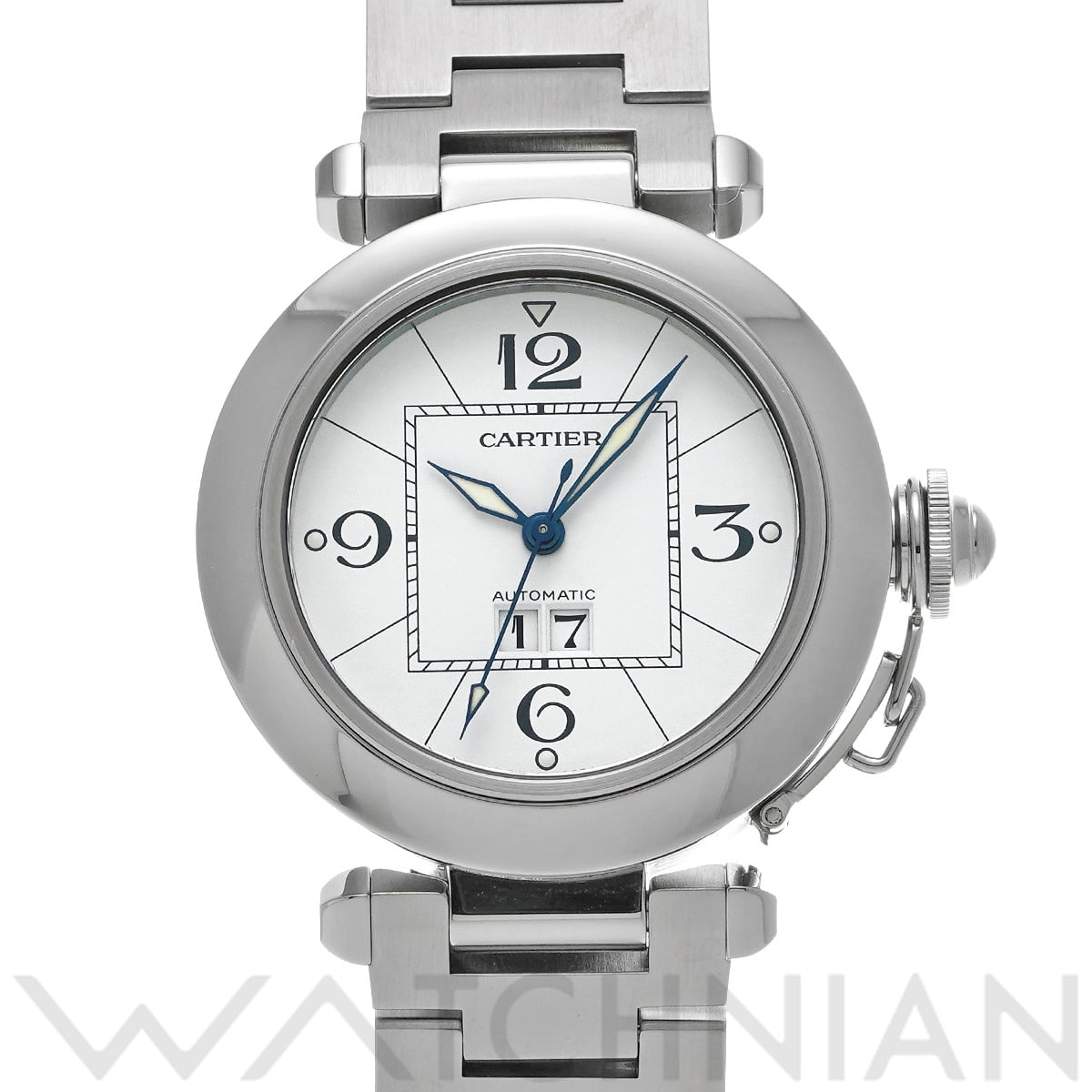 カルティエ パシャC ビッグデイト W31055M7 ホワイト ユニセックス 時計 【中古】【wristwatch】