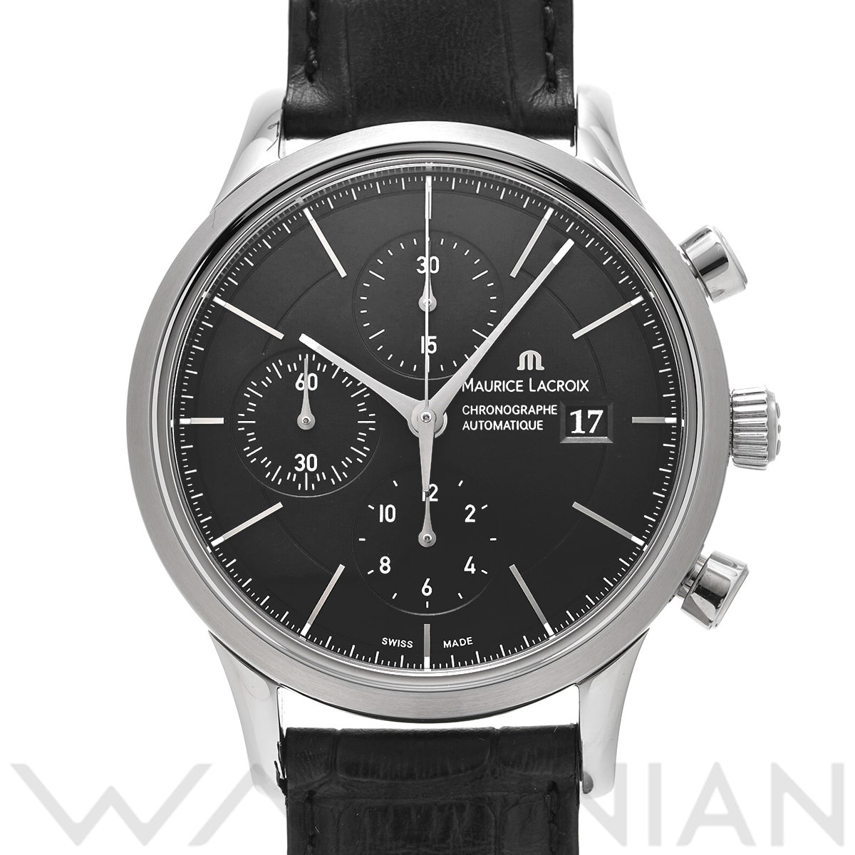 モーリス ラクロア レ・クラシック クロノグラフ LC6058-SS001-330 ブラック メンズ 時計 【中古】【wristwatch】