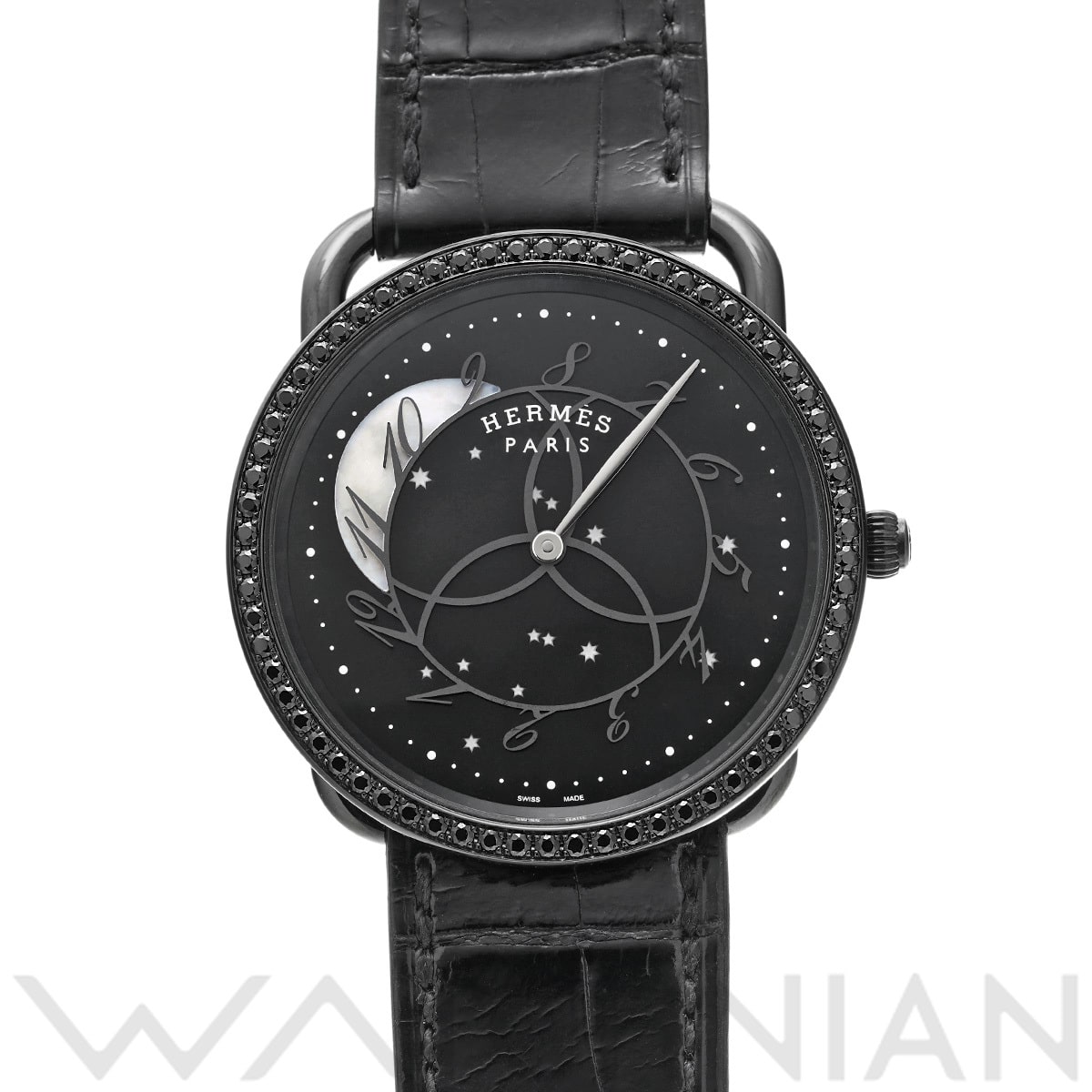 エルメス アルソー ロンド デ ズゥール AR5A.530 ブラック/ホワイトシェル レディース 時計 【中古】【wristwatch】