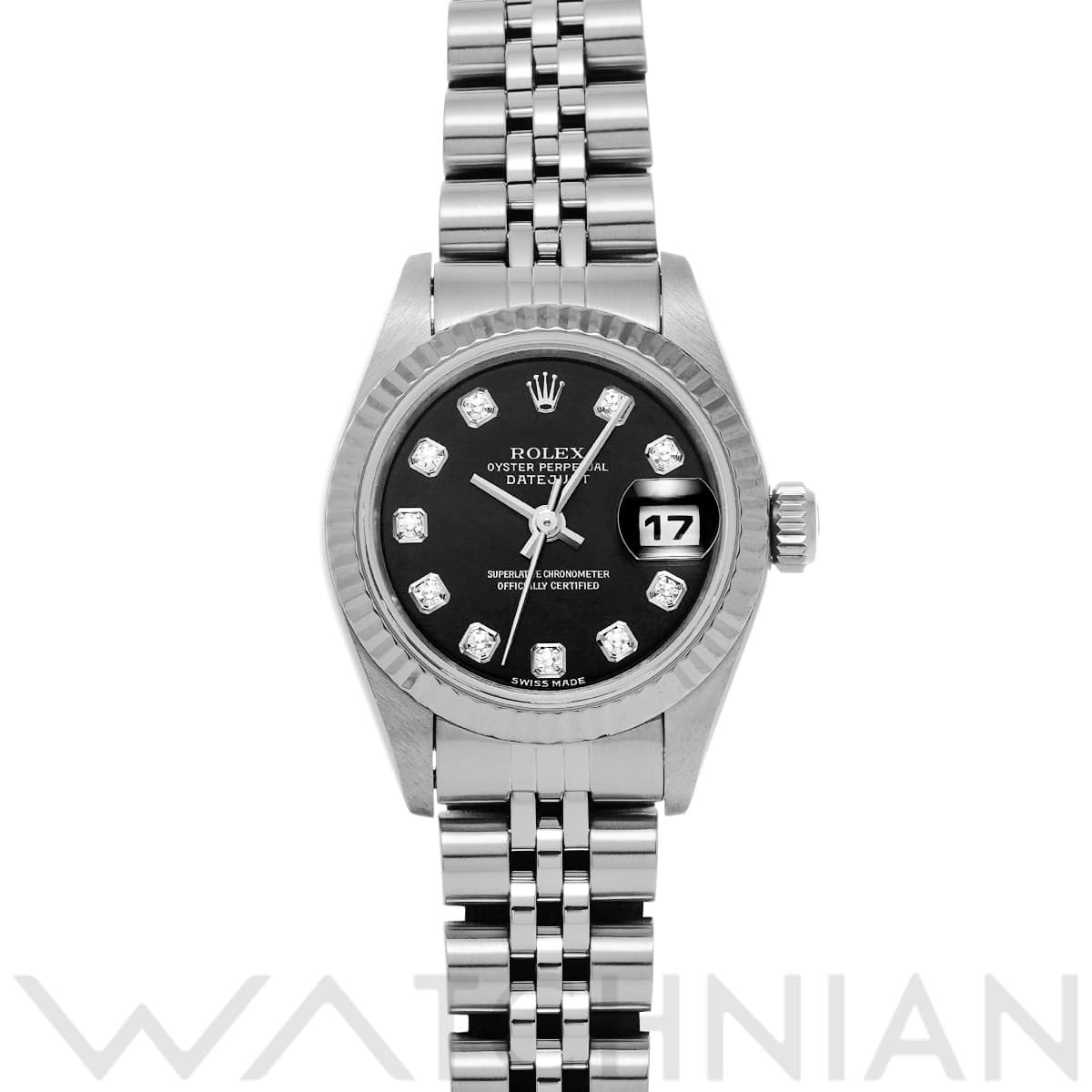 ロレックス デイトジャスト 79174G ブラック/ダイヤモンド レディース 時計 【中古】【wristwatch】