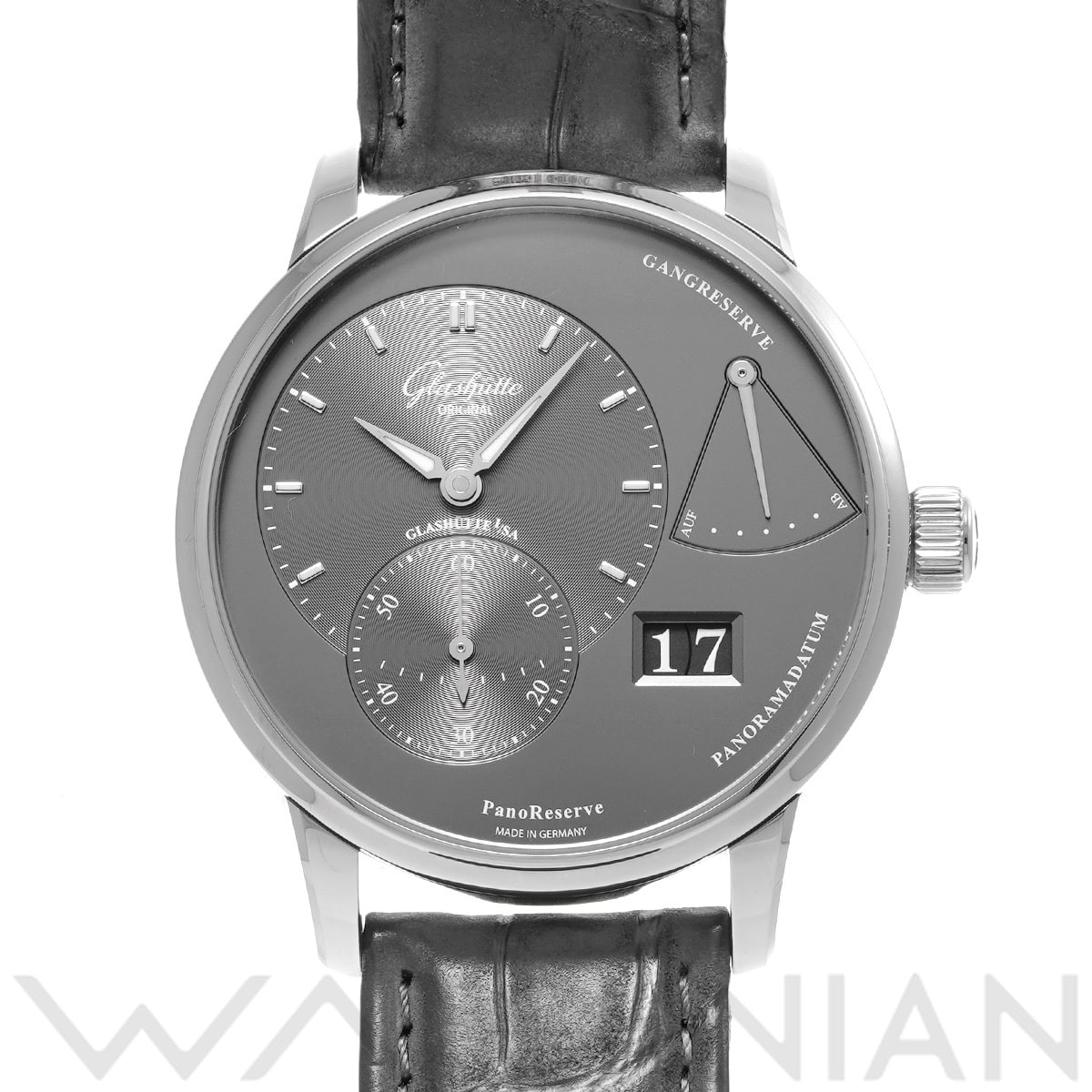 グラスヒュッテ オリジナル パノリザーブ 1-65-01-23-12-62 ダークグレー メンズ 時計 【中古】【wristwatch】