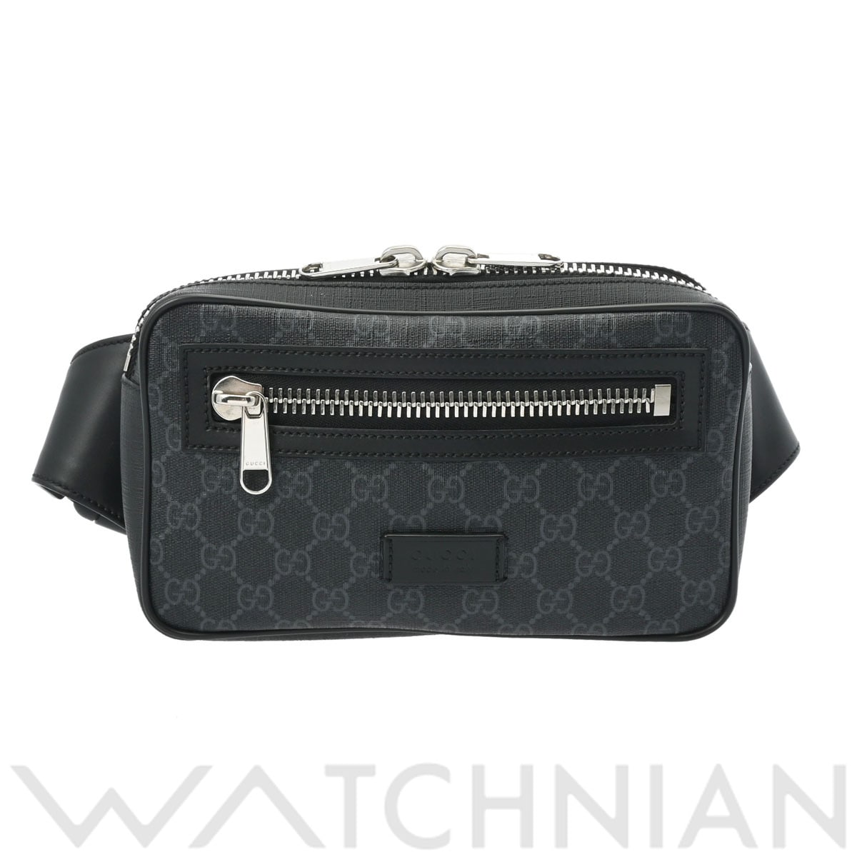 グッチ GGスプリーム ベルトバッグ ブラック/シルバー金具 474293 GGスプリームキャンバス/レザー メンズ バッグ 【中古】【bag】