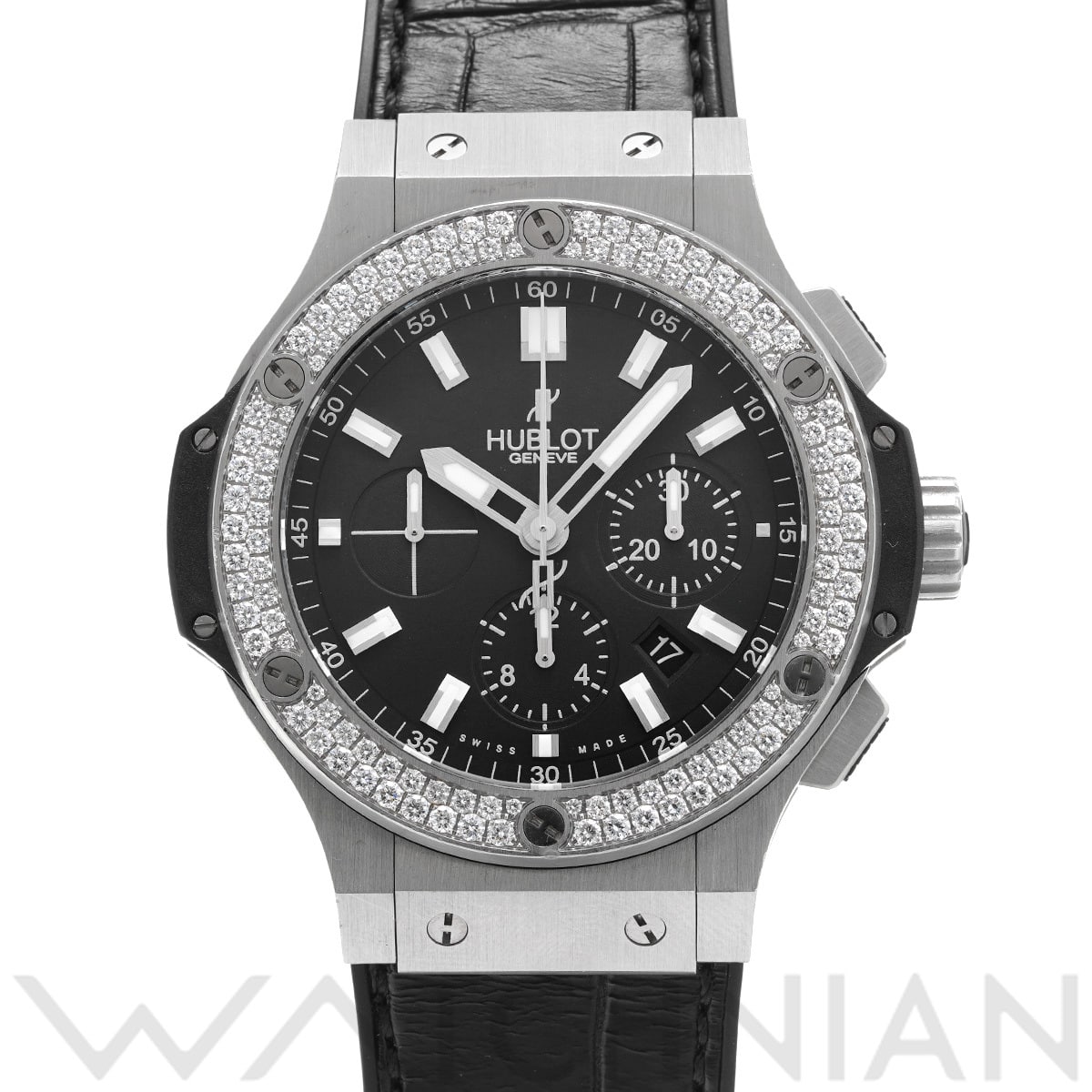 ウブロ ビッグバン スチール ダイヤモンド 301.SX.1170.RX.1104 ブラック メンズ 時計 【中古】【wristwatch】