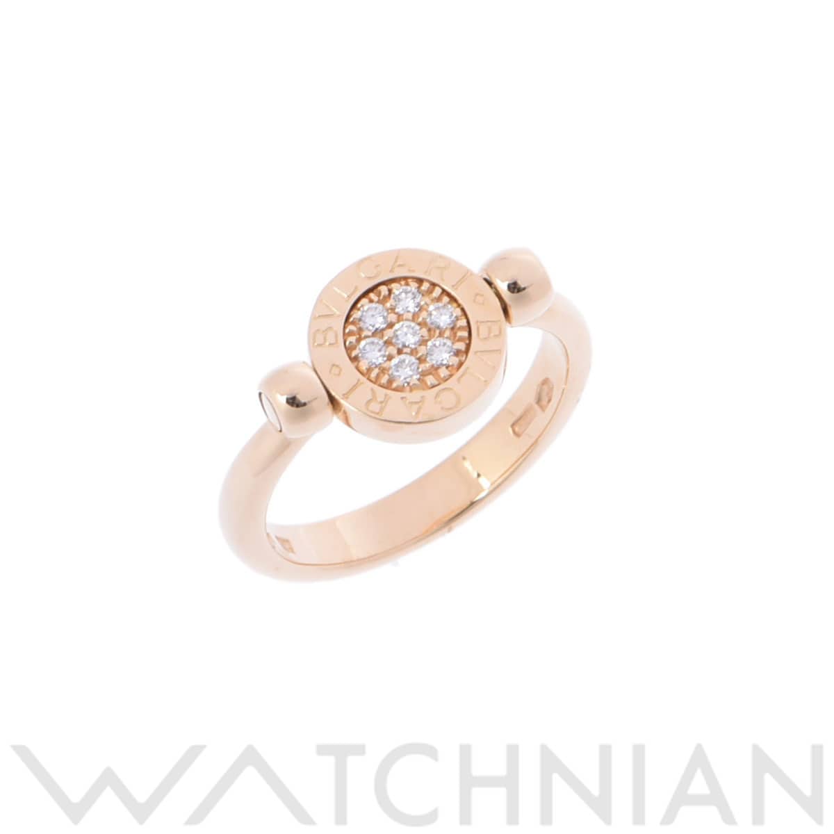 ブルガリ ブルガリブルガリ フリップ リング パヴェ ゴールド K18イエローゴールド YG レディース ジュエリー 【中古】【jewelry】