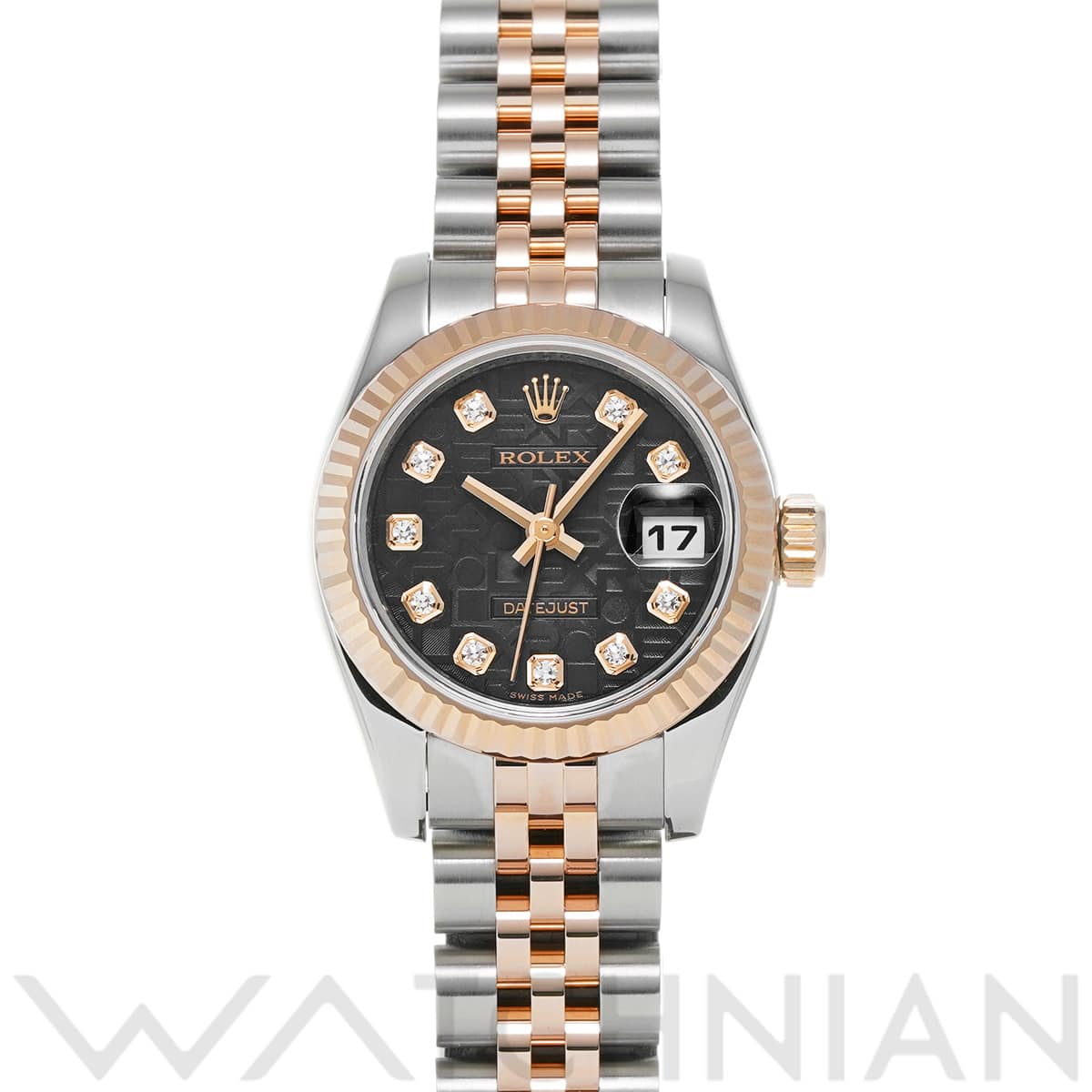 ロレックス レディ デイトジャスト 26 179171G ブラックコンピュータ/ダイヤモンド レディース 時計 【中古】【wristwatch】