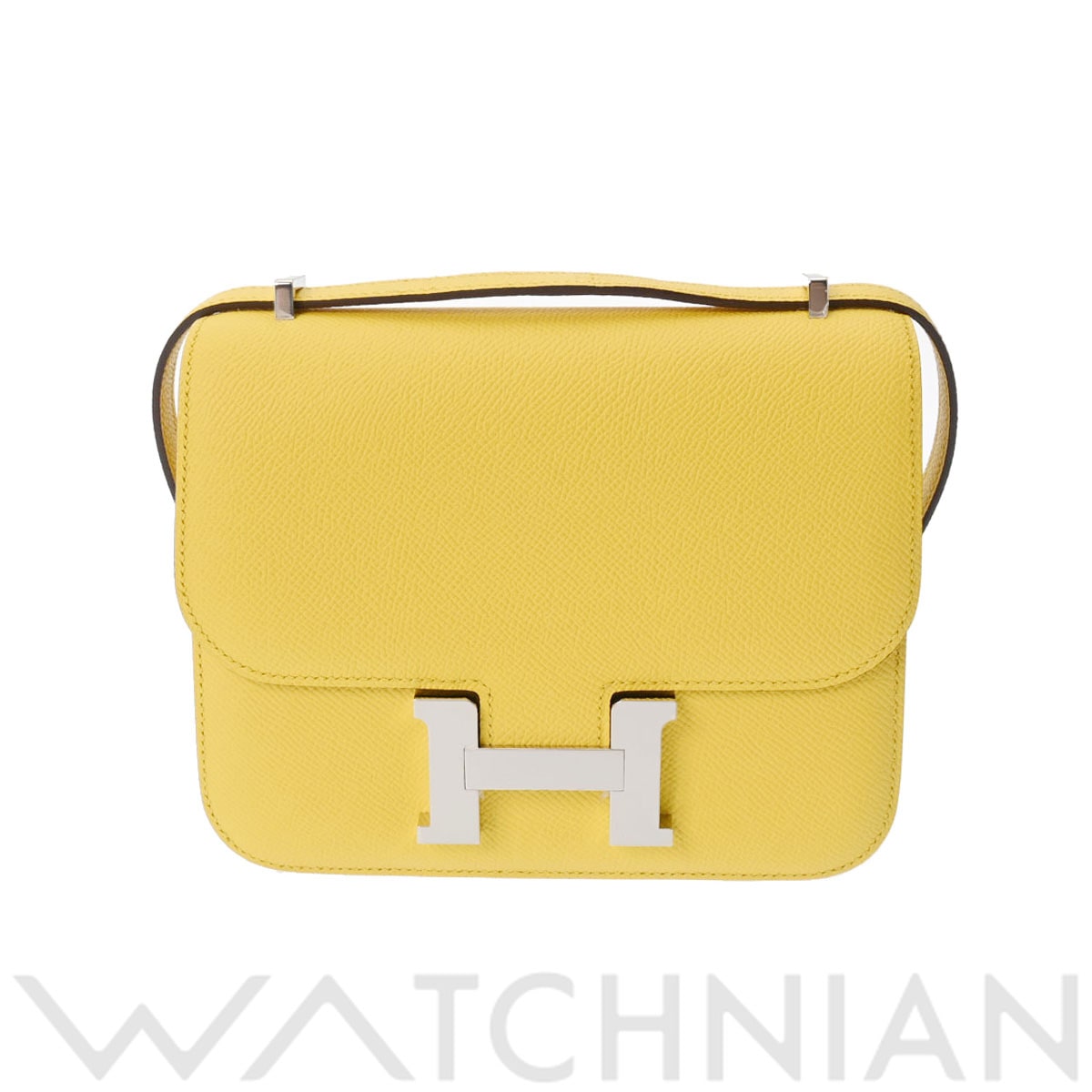 エルメス コンスタンス ミニ18 ミロワール ジョーヌナプル/パラジウム金具 ヴォーエプソン レディース バッグ 【未使用】【bag】