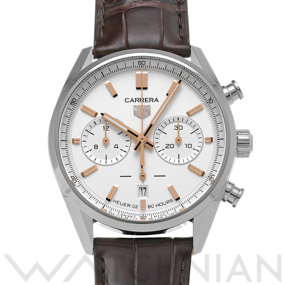 タグ ホイヤー カレラ キャリバーホイヤー02 クロノグラフ CBN2013.FC6483 ホワイト メンズ 時計 【中古】【wristwatch】