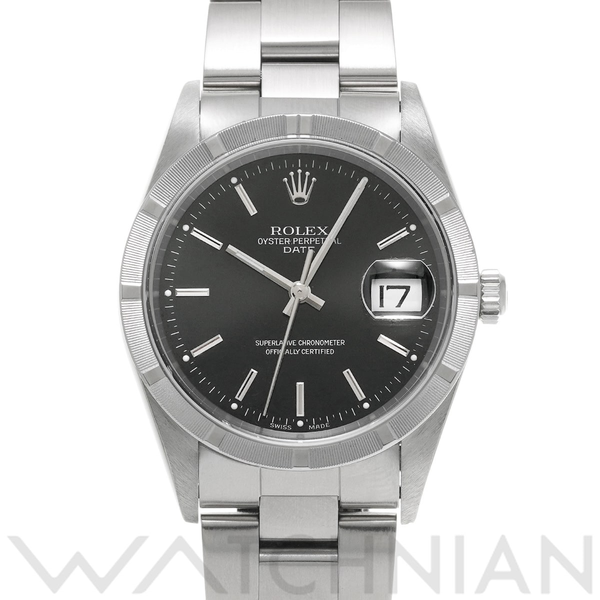 ロレックス オイスターパーペチュアル デイト 15210 ブラック メンズ 時計 【中古】【wristwatch】