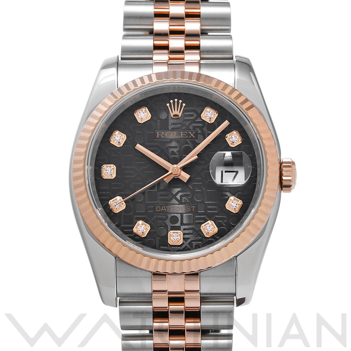 ロレックス デイトジャスト 36 116231G ブラックコンピュータ/ダイヤモンド メンズ 時計 【中古】【wristwatch】