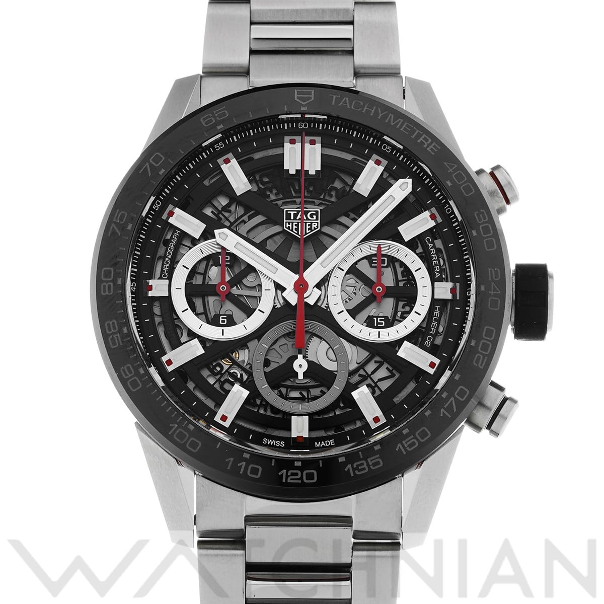 タグ ホイヤー カレラ キャリバーホイヤー02 クロノグラフ CBG2010.BA0662 ブラック メンズ 時計 【中古】【wristwatch】