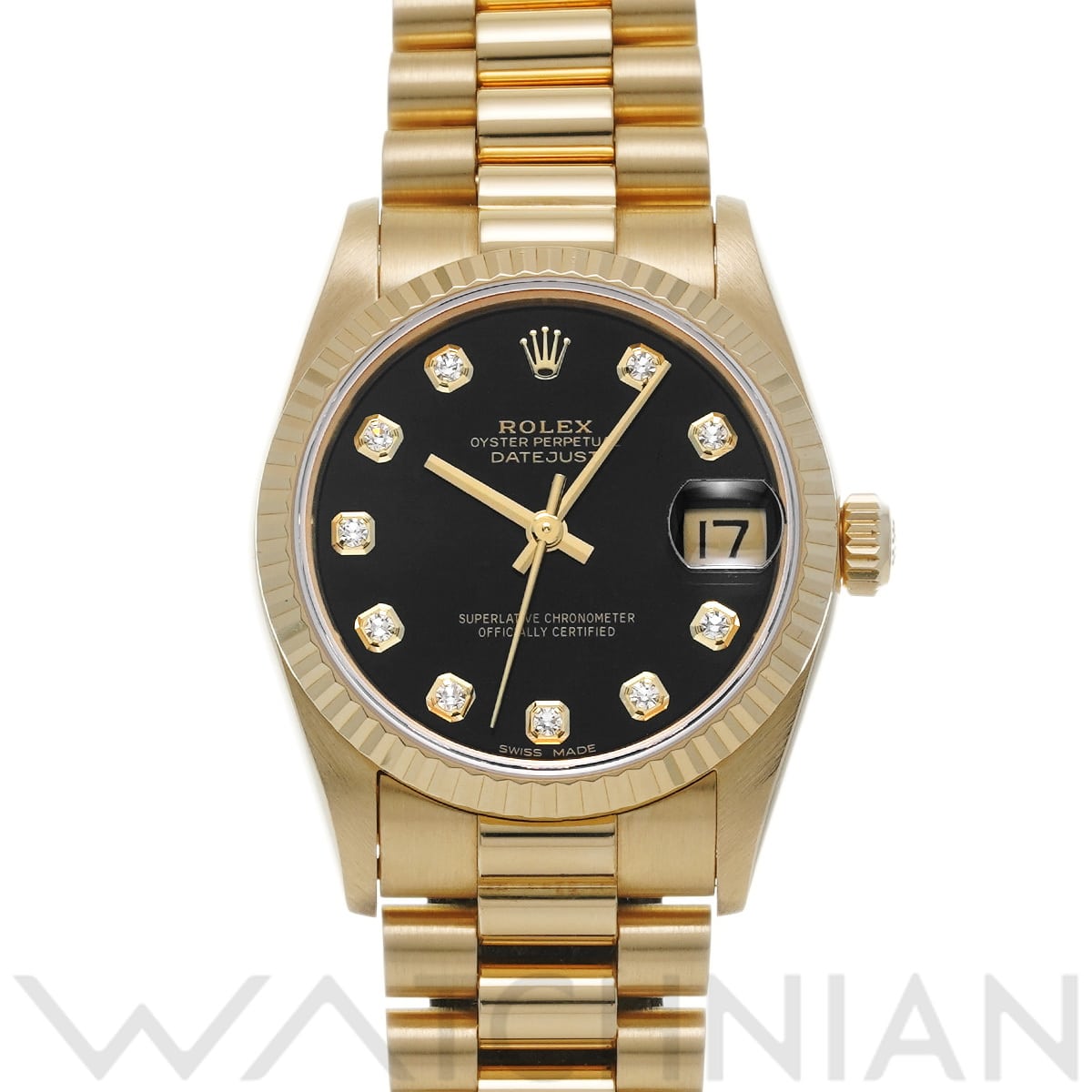 ロレックス デイトジャスト 68278G ブラック/ダイヤモンド ユニセックス 時計 【中古】【wristwatch】