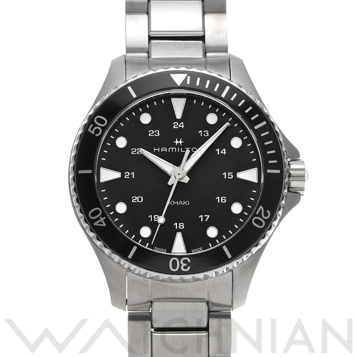 ハミルトン カーキ ネイビー クォーツ 37mm H82201131 ブラック ユニセックス 時計 【中古】【wristwatch】