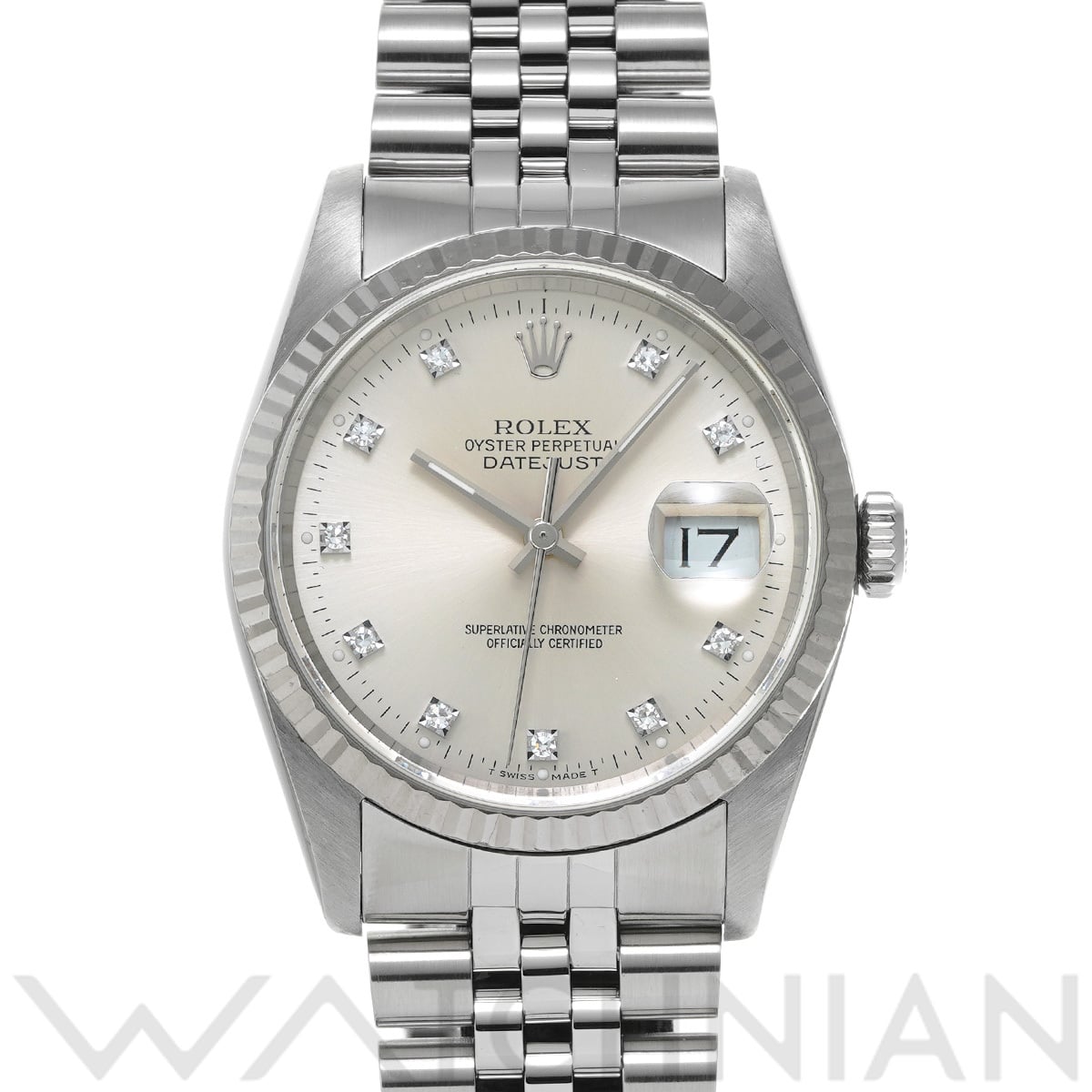 ロレックス デイトジャスト 16234G シルバー/ダイヤモンド メンズ 時計 【中古】【wristwatch】