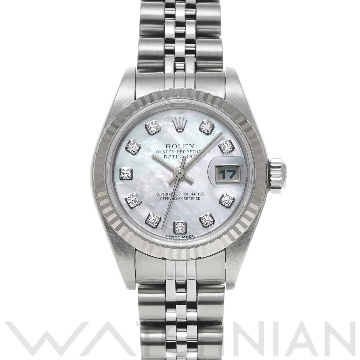 ロレックス デイトジャスト 79174NG ホワイトシェル/ダイヤモンド レディース 時計 【中古】【wristwatch】