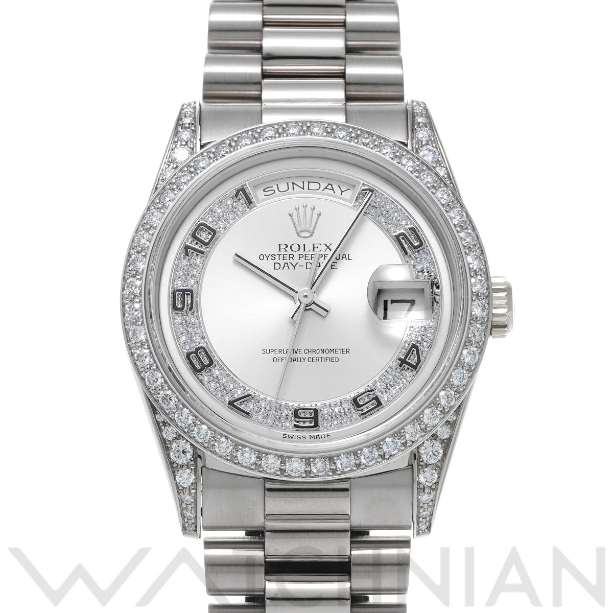 ロレックス デイデイト 18389MA グレー/ミリヤードダイヤモンド メンズ 時計 【中古】【wristwatch】