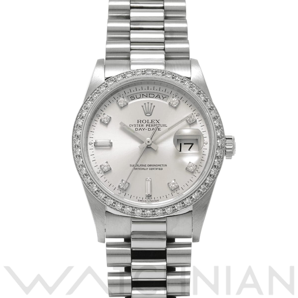 ロレックス デイデイト 36 18346A シルバー/ダイヤモンド メンズ 時計 【中古】【wristwatch】