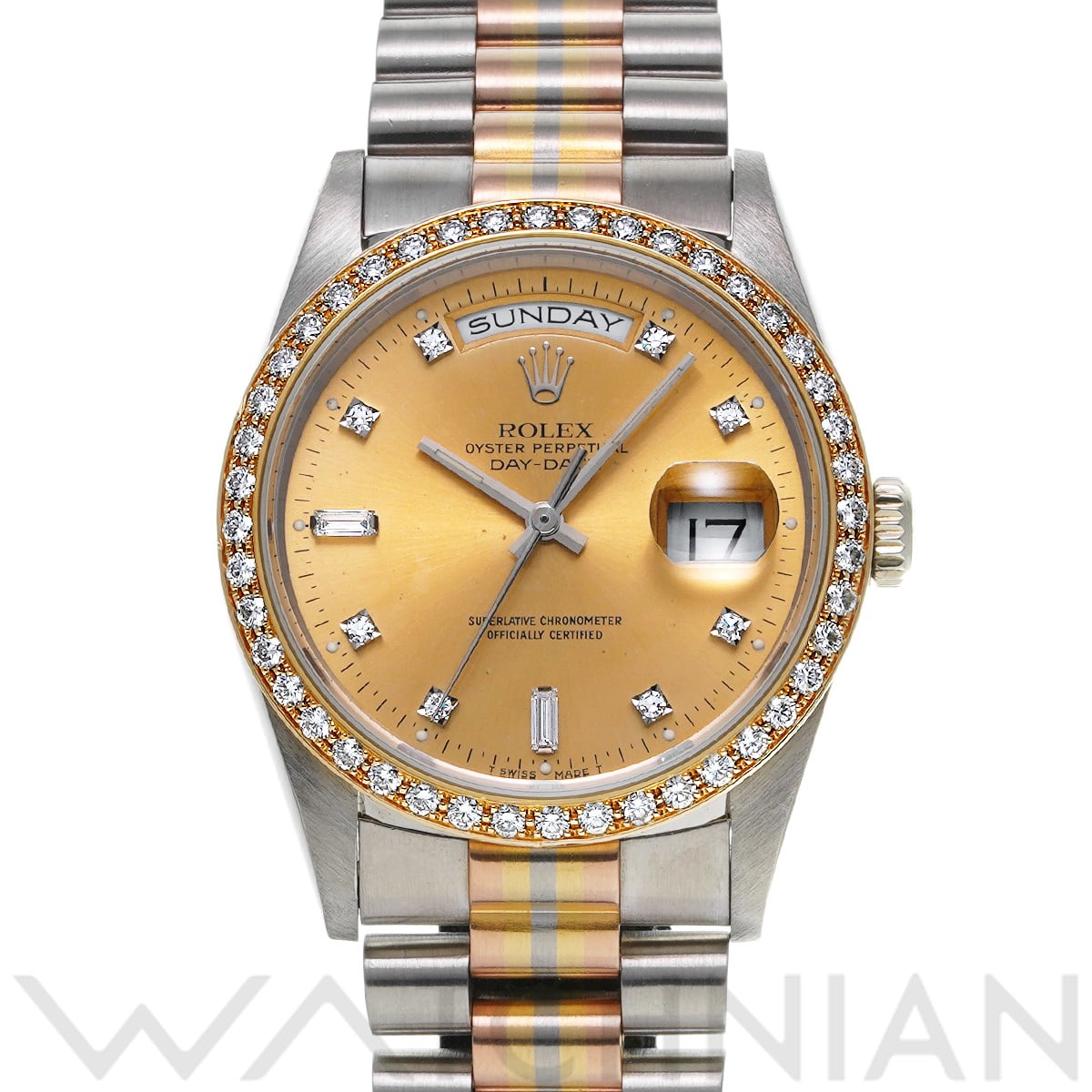ロレックス デイデイト 18349A BIC シャンパン/ダイヤモンド メンズ 時計 【中古】【wristwatch】