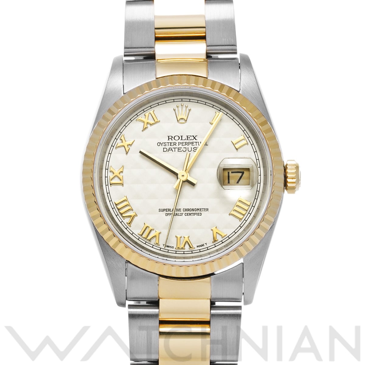 ロレックス デイトジャスト 16233 アイボリーピラミッド メンズ 時計 【中古】【wristwatch】