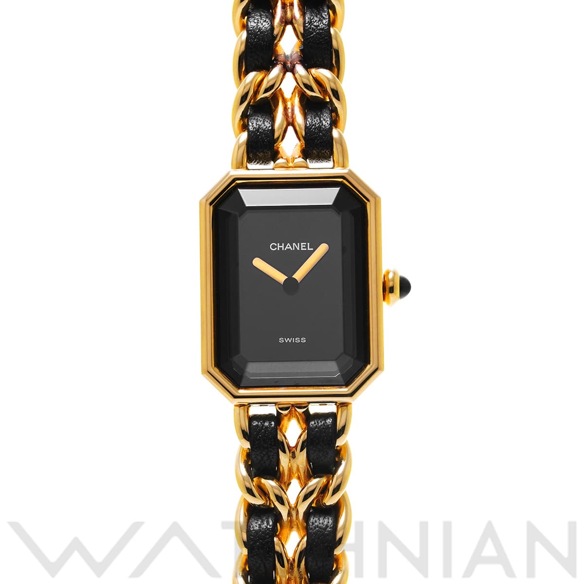 シャネル プルミエール L H0001 ブラック レディース 時計 【中古】【wristwatch】