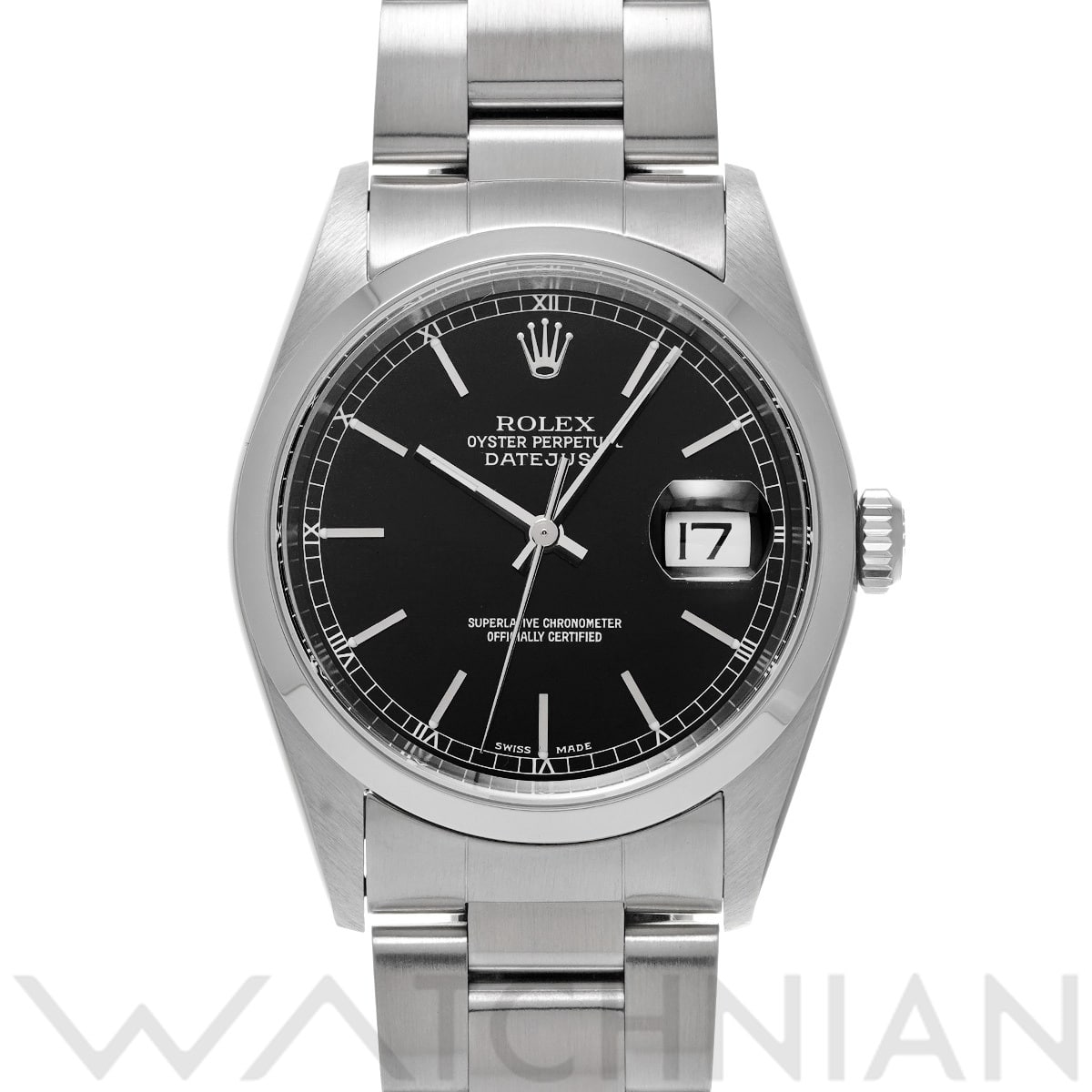 ロレックス デイトジャスト 16200 ブラック メンズ 時計 【中古】【wristwatch】