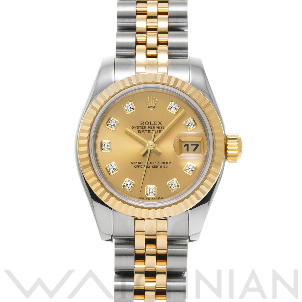 ロレックス レディ デイトジャスト 26 179173G シャンパン/ダイヤモンド レディース 時計 【中古】【wristwatch】