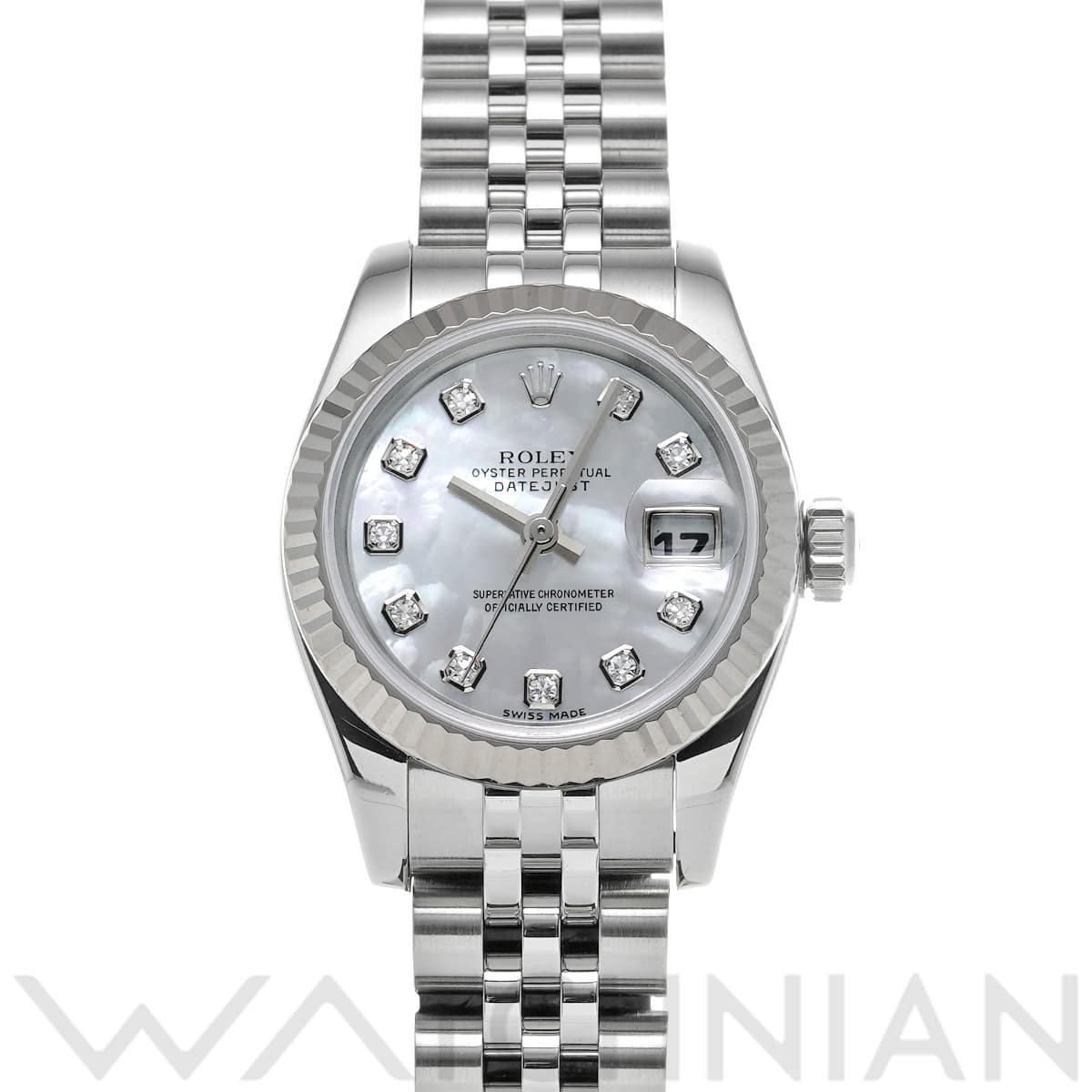 ロレックス レディ デイトジャスト 26 179174NG ホワイトシェル/ダイヤモンド レディース 時計 【中古】【wristwatch】