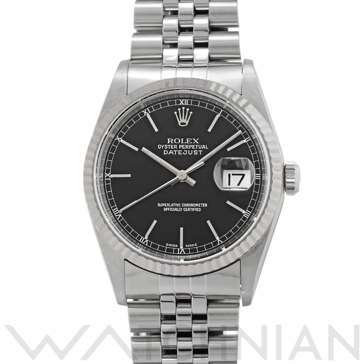 ロレックス デイトジャスト 16234 ブラック メンズ 時計 【中古】【wristwatch】