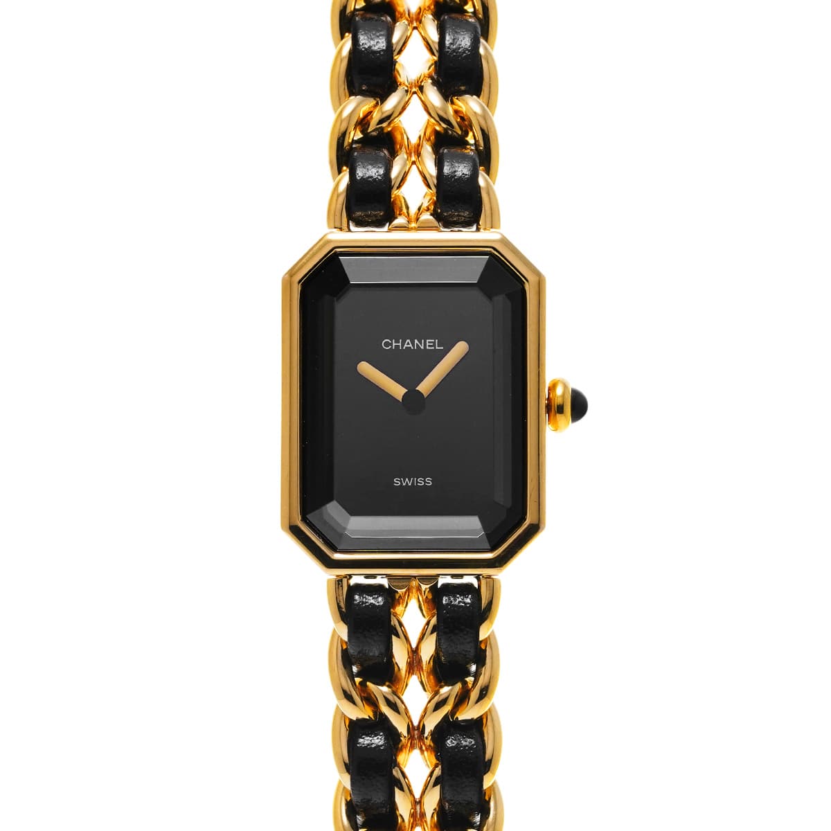 シャネル プルミエール L H0001 ブラック レディース 時計 【中古】【wristwatch】