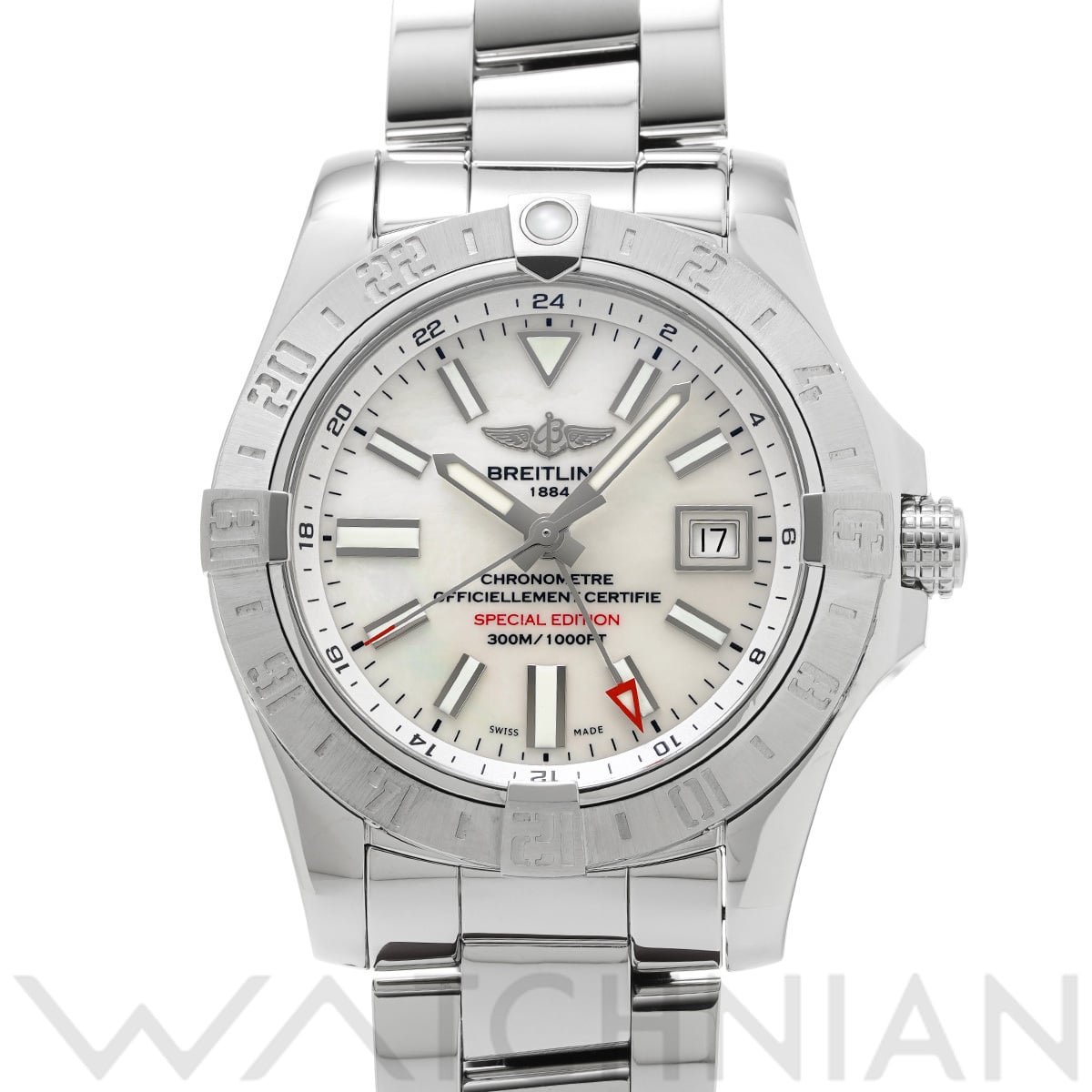 ブライトリング アベンジャー II GMT マザーオブパール A3239011/A809 ホワイトシェル メンズ 時計 【中古】【wristwatch】