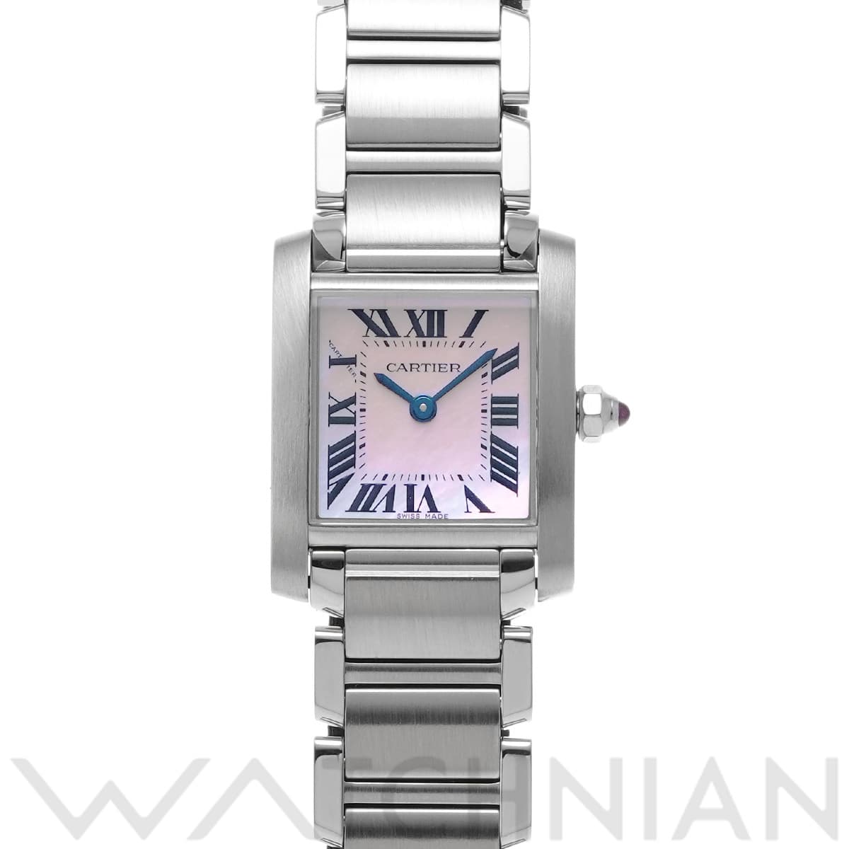 カルティエ タンク フランセーズ SM W51028Q3 ピンクシェル レディース 時計 【中古】【wristwatch】