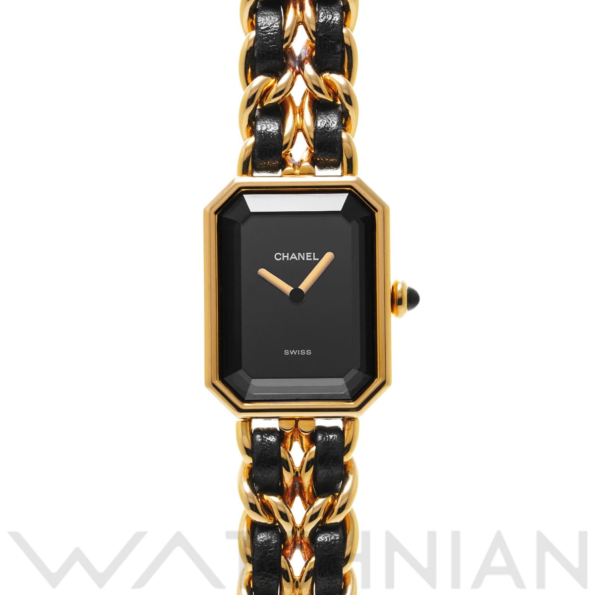 シャネル プルミエール L H0001 ブラック レディース 時計 【中古】【wristwatch】